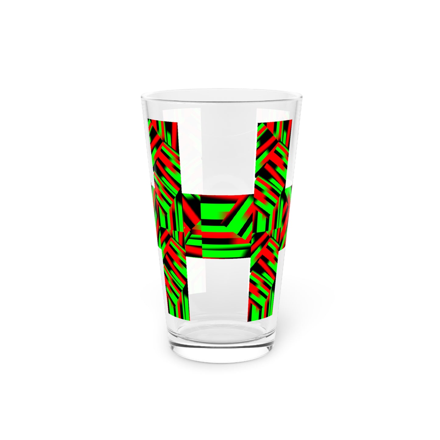 Afro Strips Pint Glass, 16oz