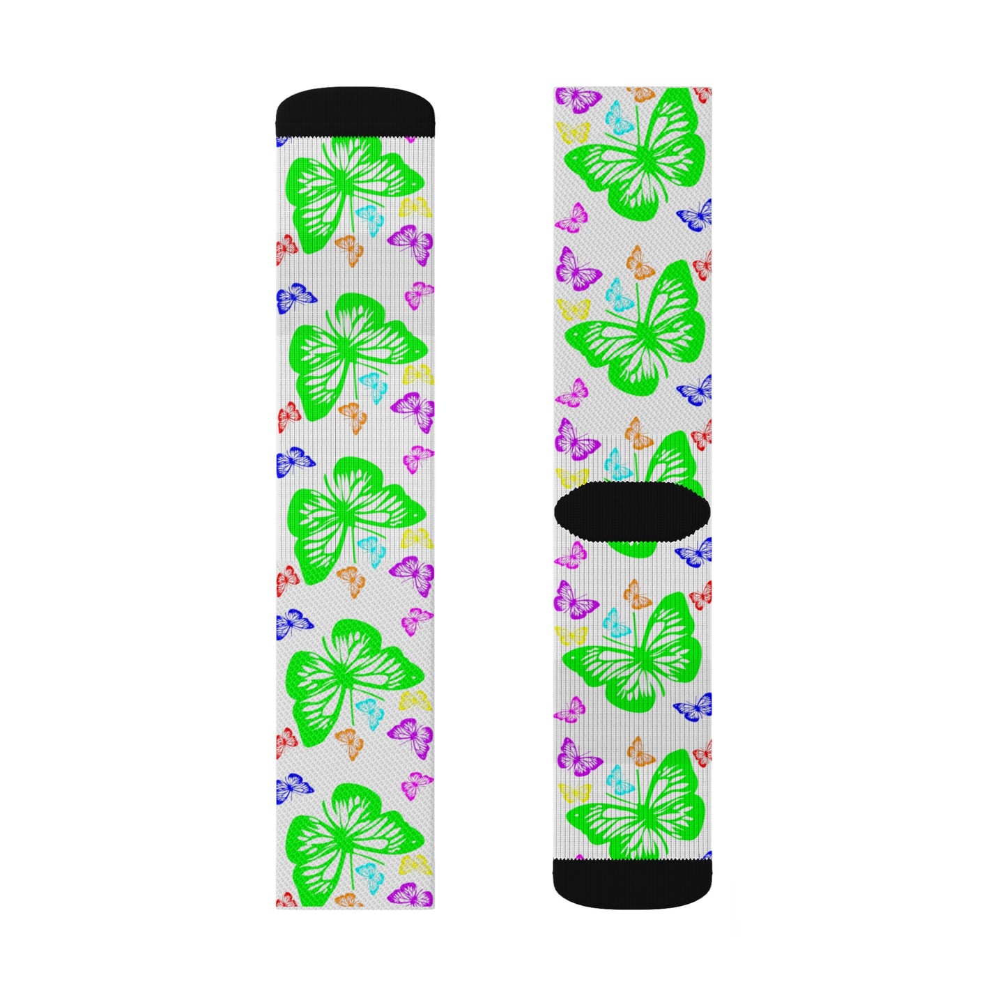 Butterfly [White] Tubed Socks