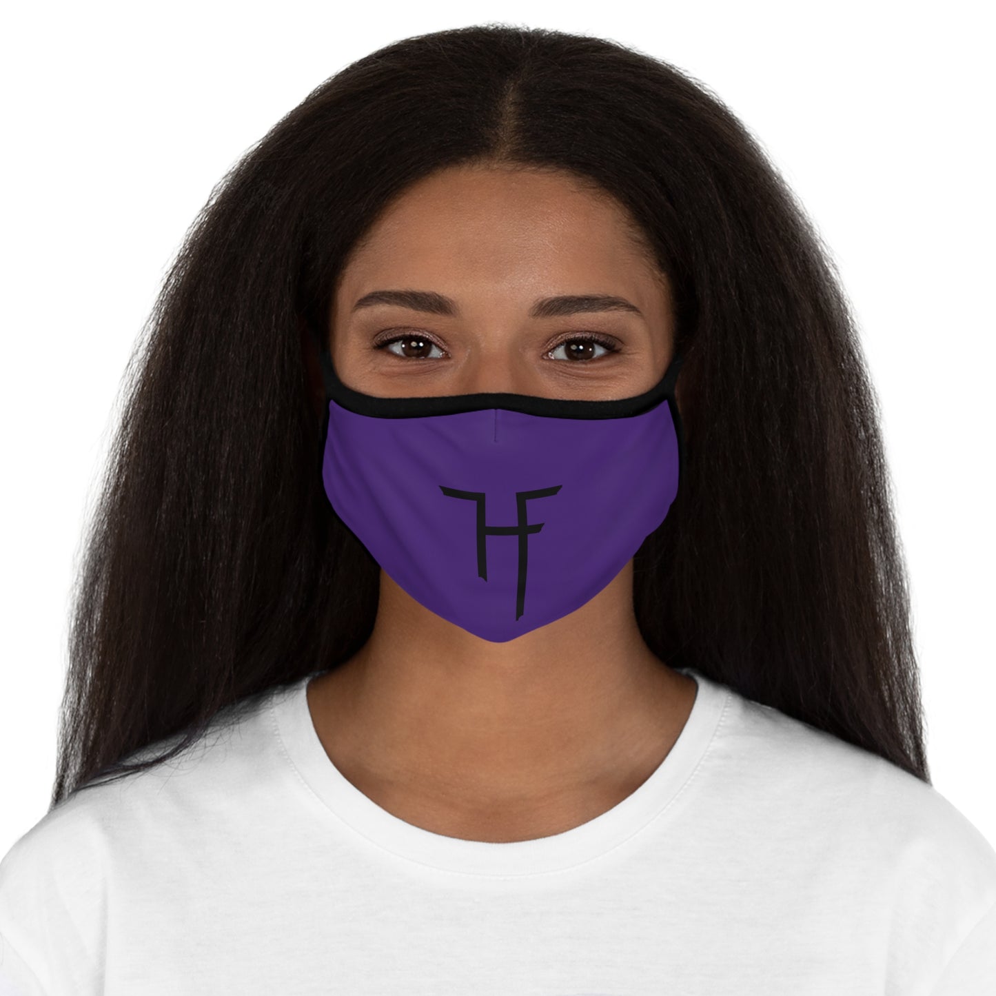 T F H on Purple  Fitted Polyester Face Mask