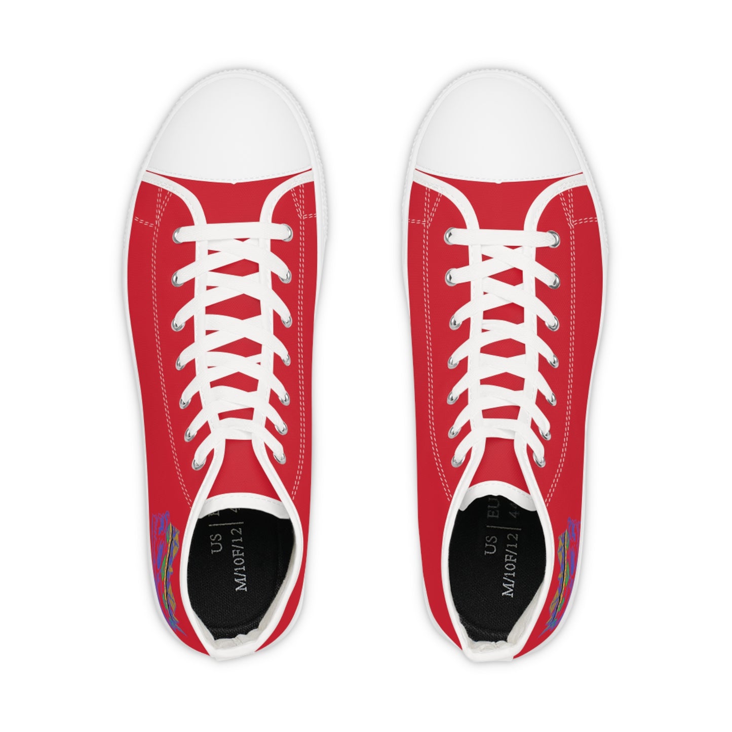 KING  SKULL On Red Men's High Top Sneakers