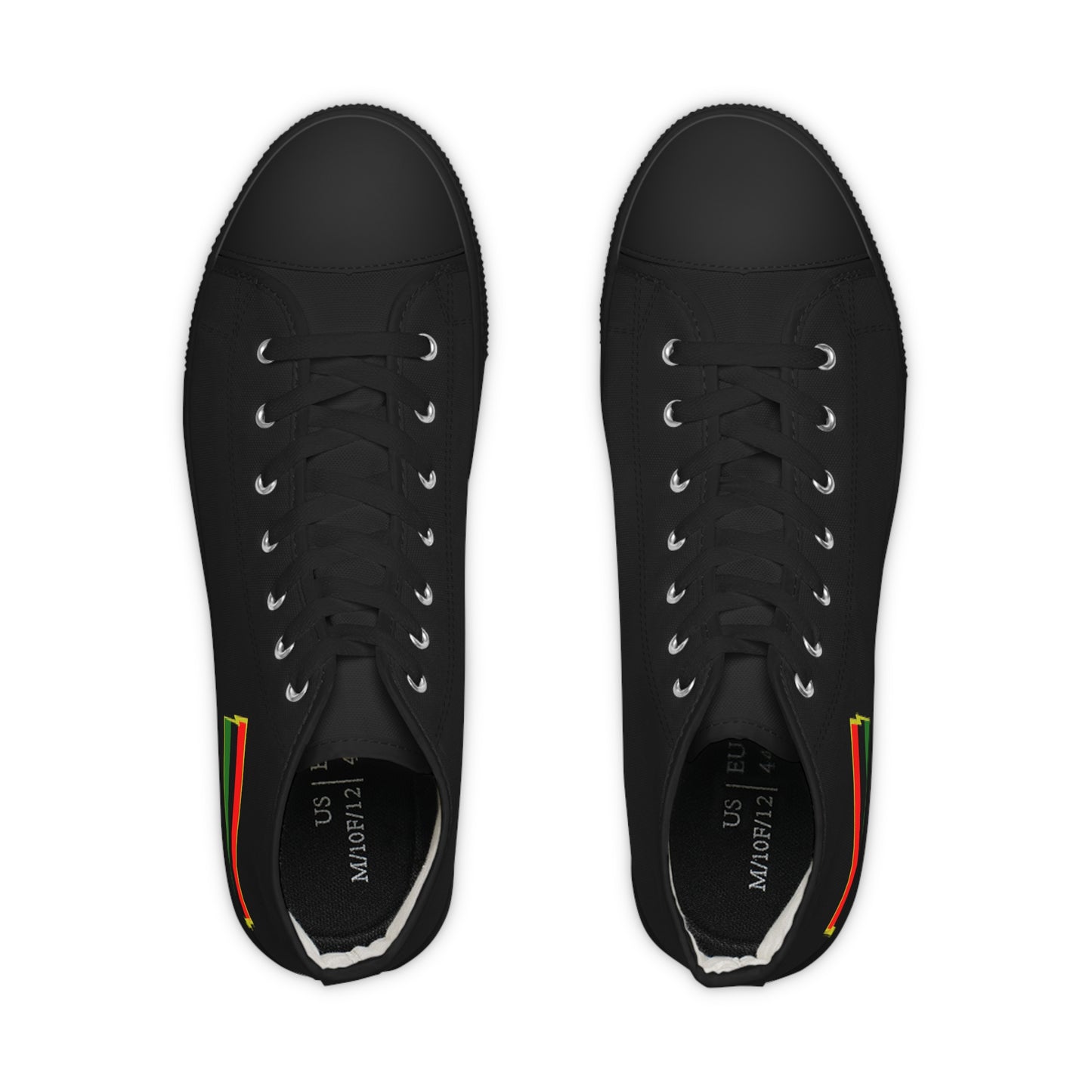 African Diaspora Flag  on Black  Men's High Top Sneakers