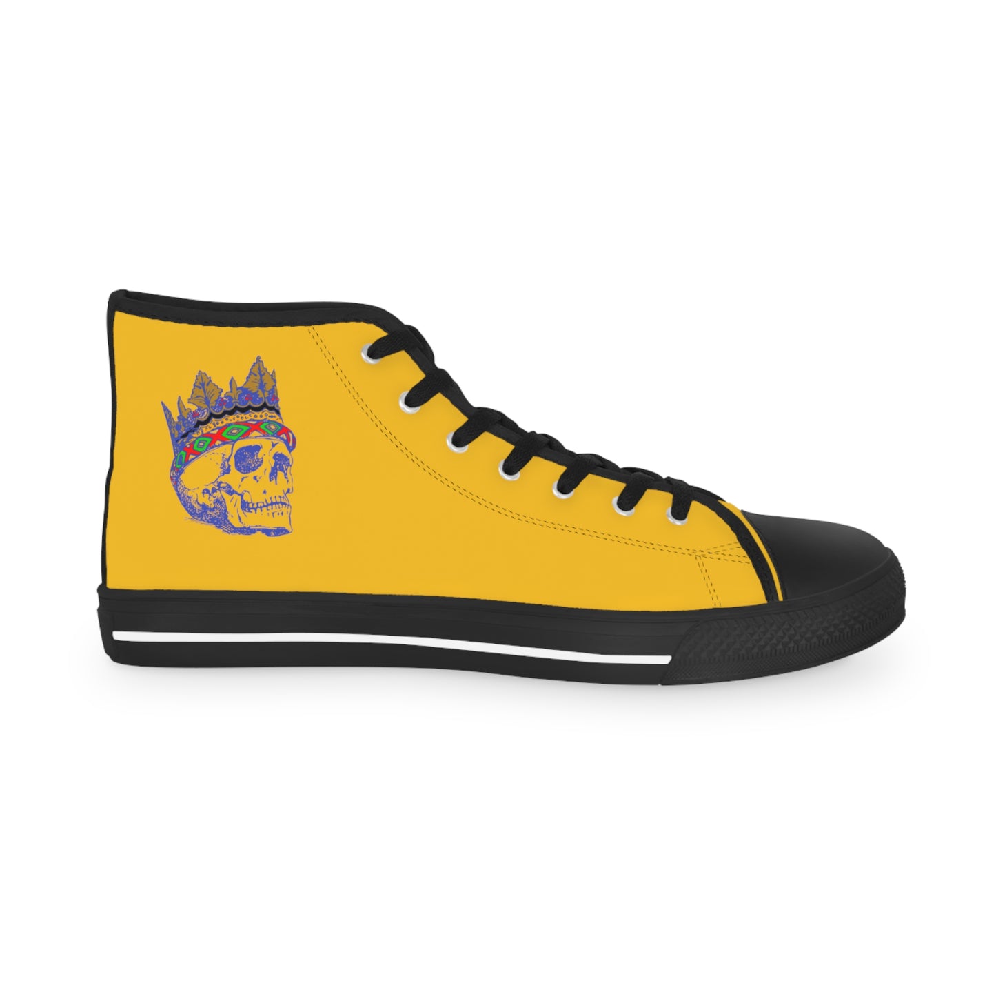 KING  SKULL On Mustard Men's High Top Sneakers