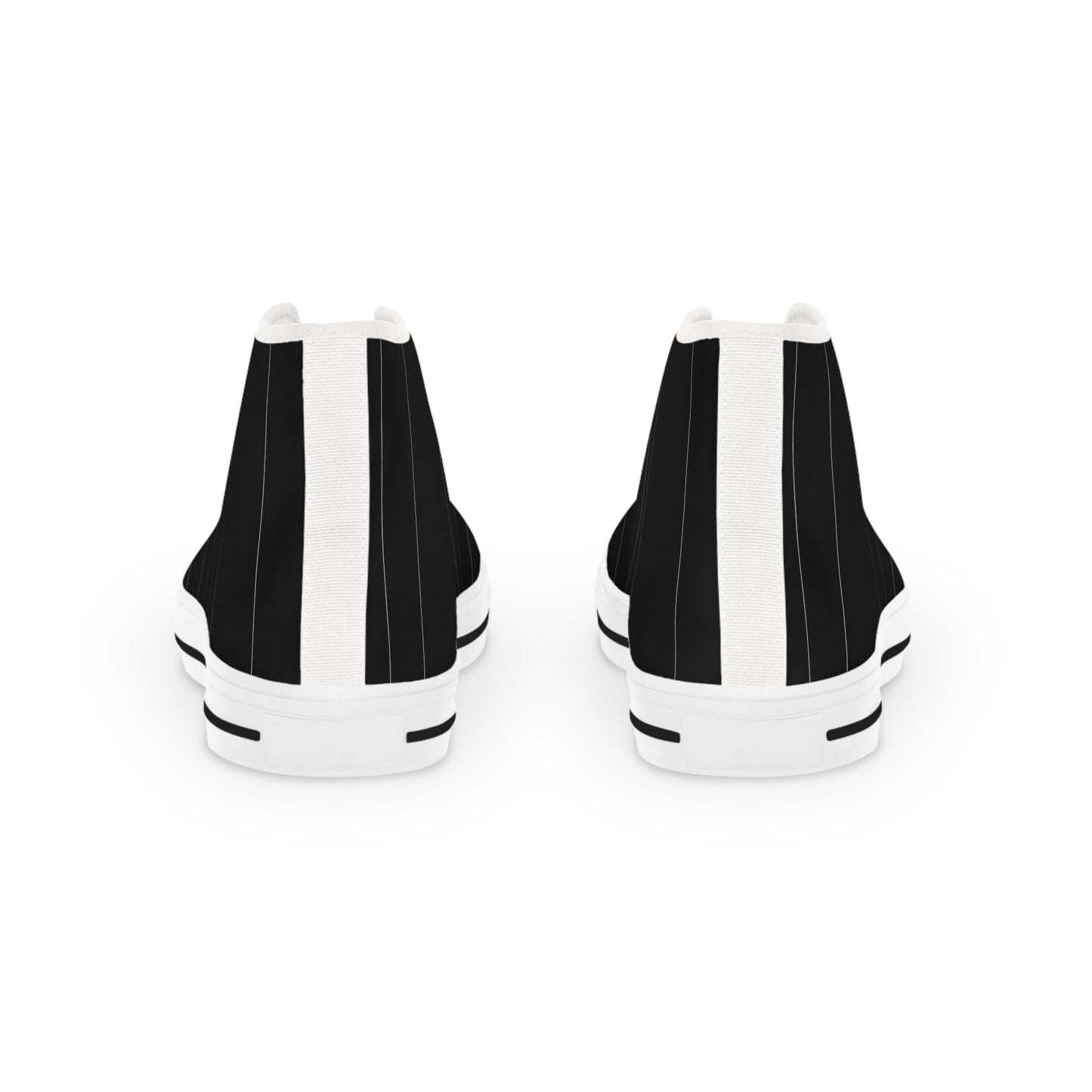 Black Pin Striped Men's High Top Sneakers