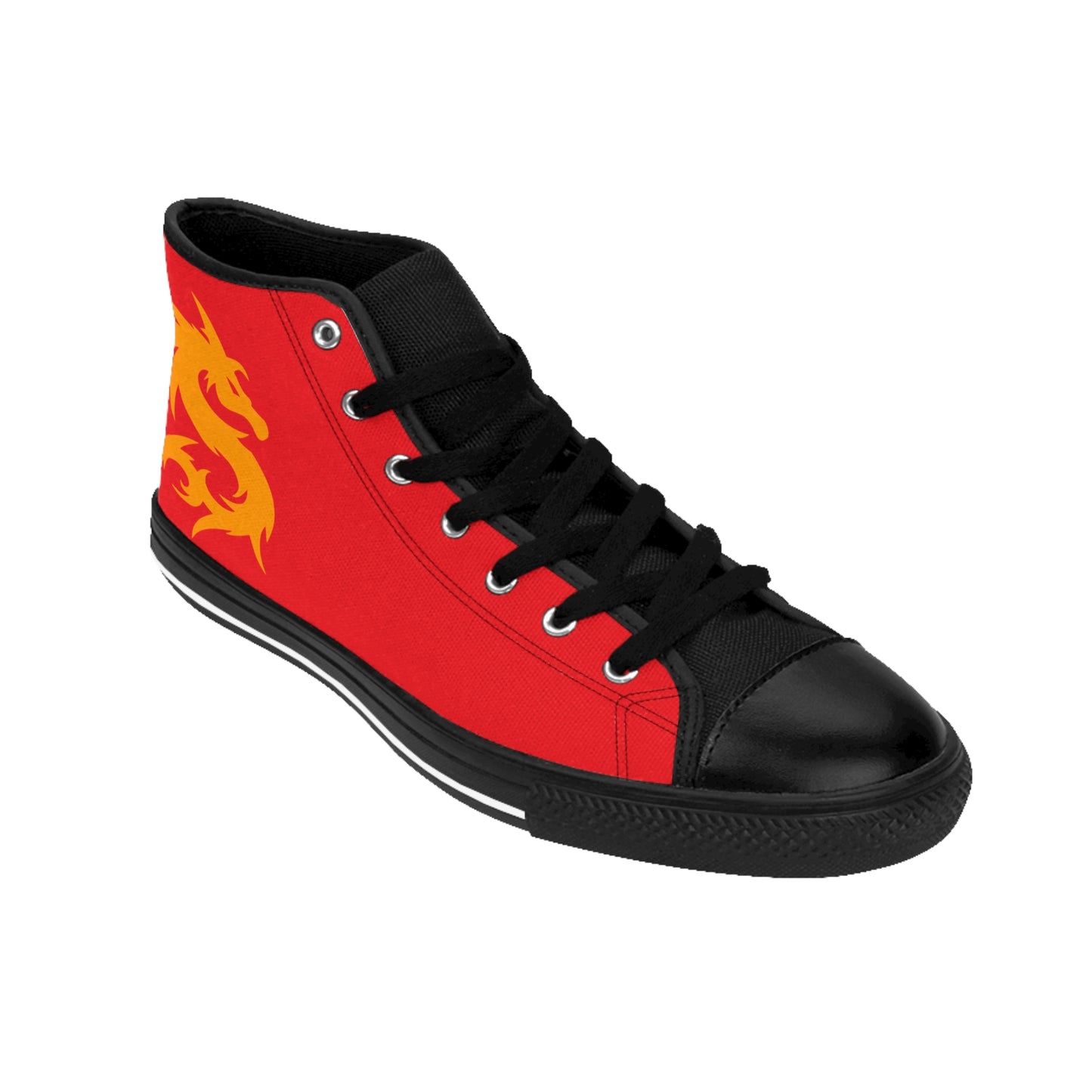 Golden Dragon On Red Women's Classic Sneakers