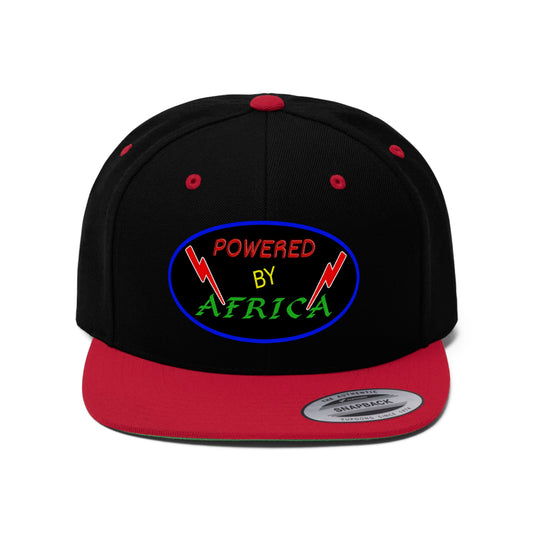 Powered By Africa (EMBROIDERED)  Unisex Flat Bill Hat