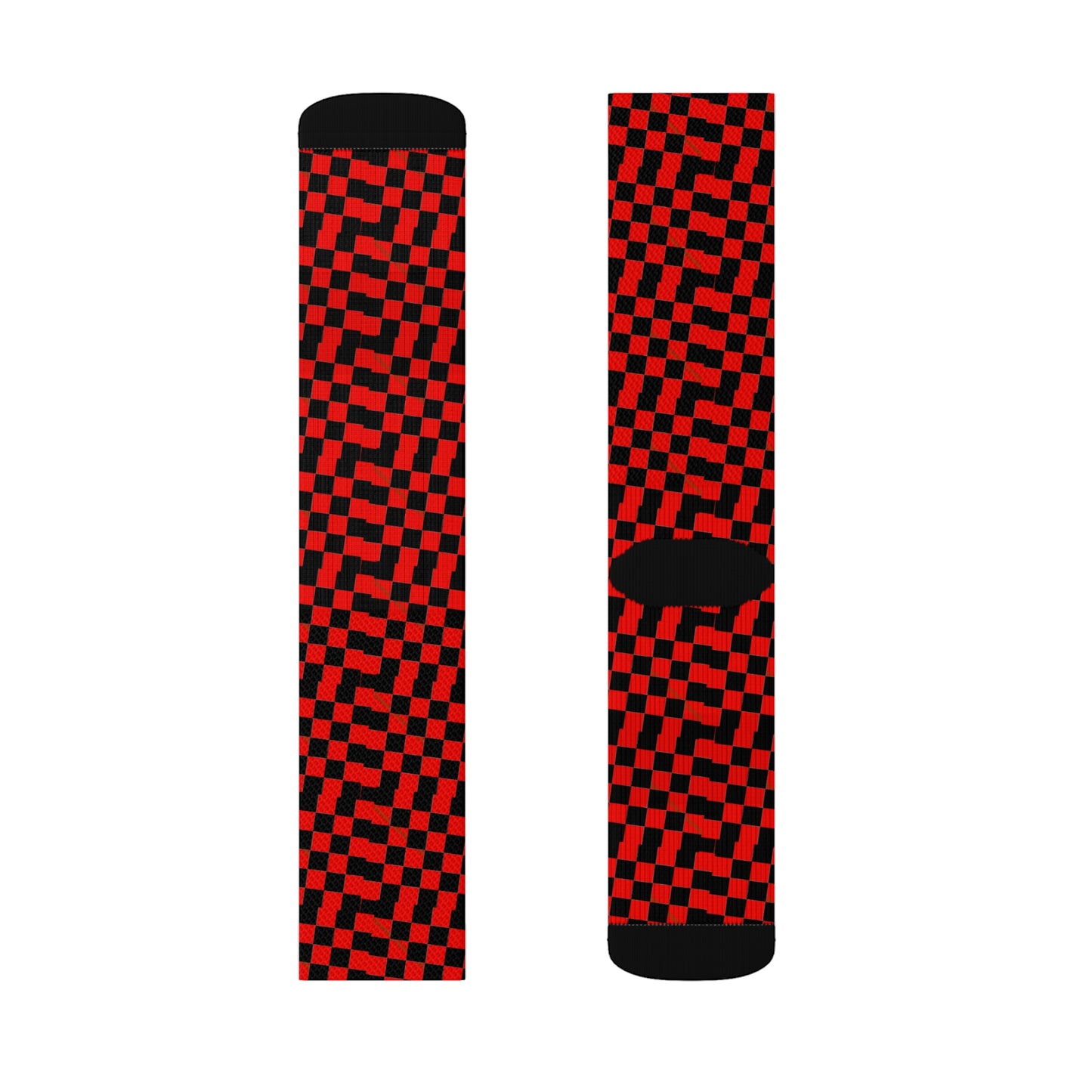 Red and Black Checkered Background  Sublimation Socks