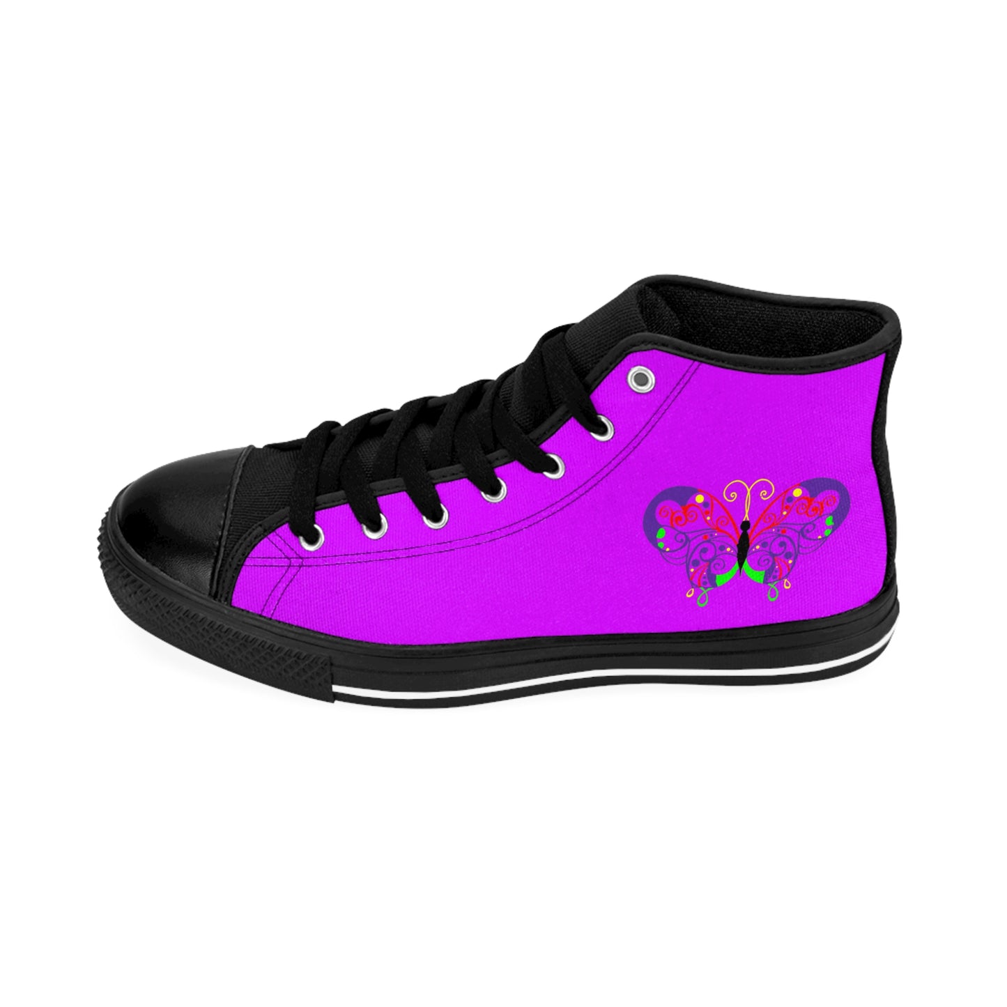 Purple Butterfly Women's Classic Sneakers