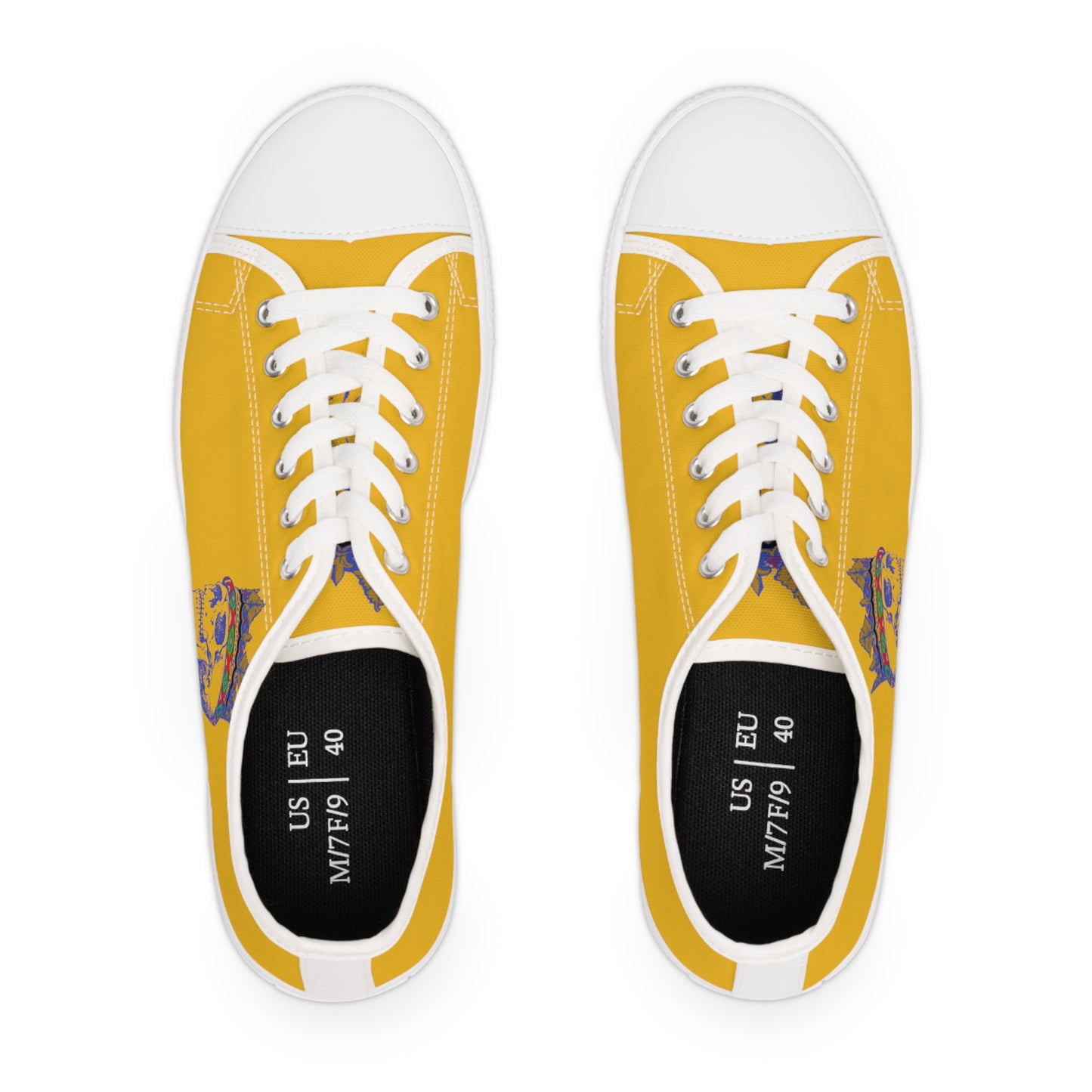 Queen Skull on Mustard    Women's Low Top Sneakers