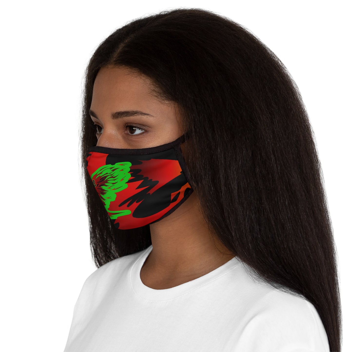 Afro Fire Bird Fitted Polyester Face Mask