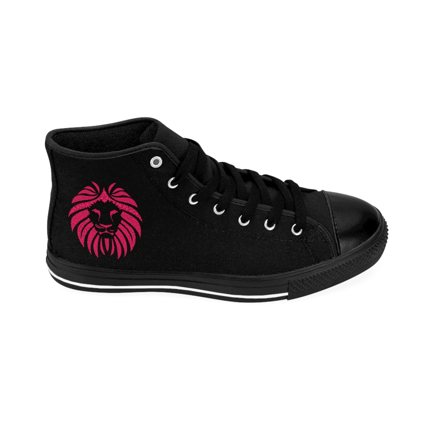 Princess  Lion on Black Women's Classic Sneakers