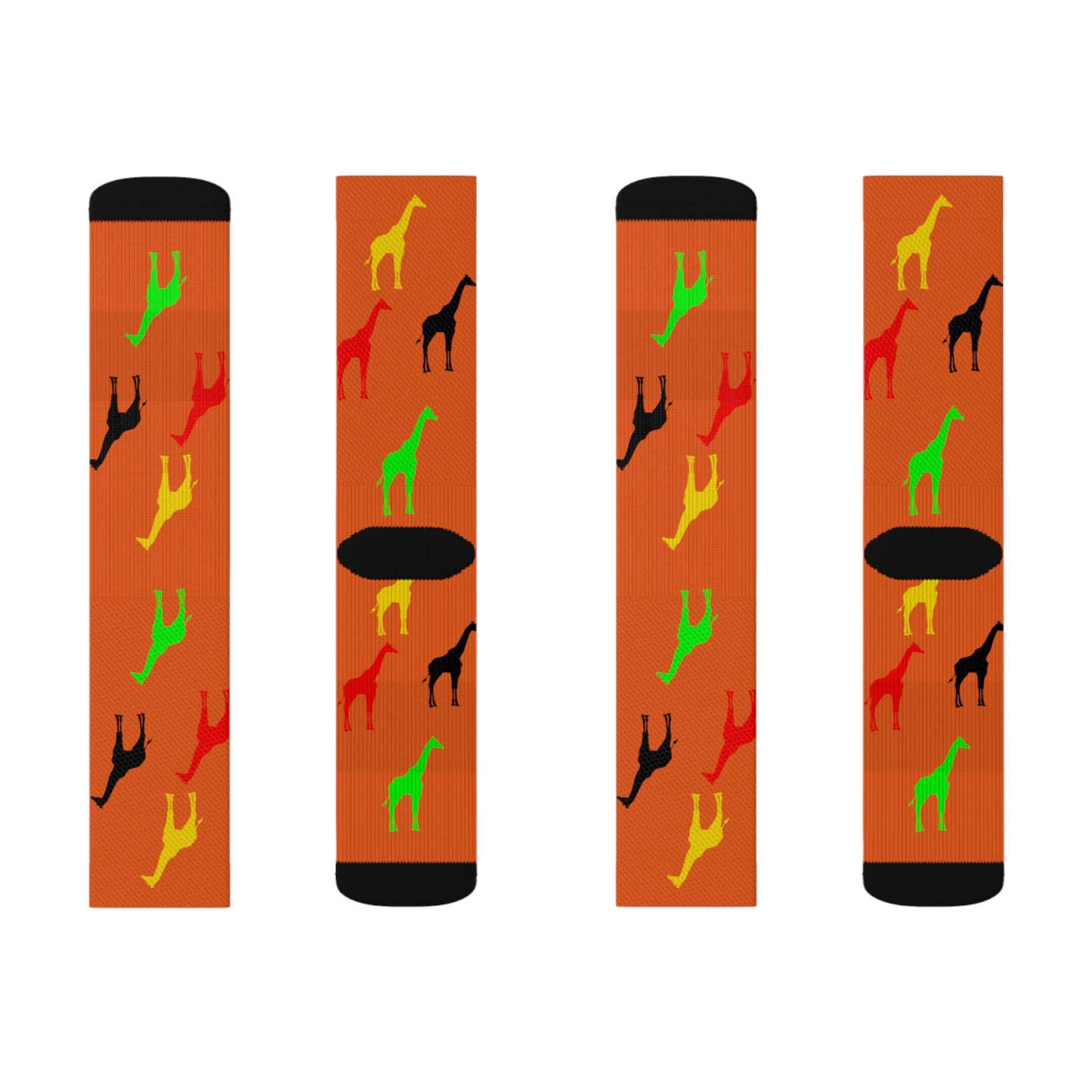 (Orange) Afro Giraffe Tubed Socks