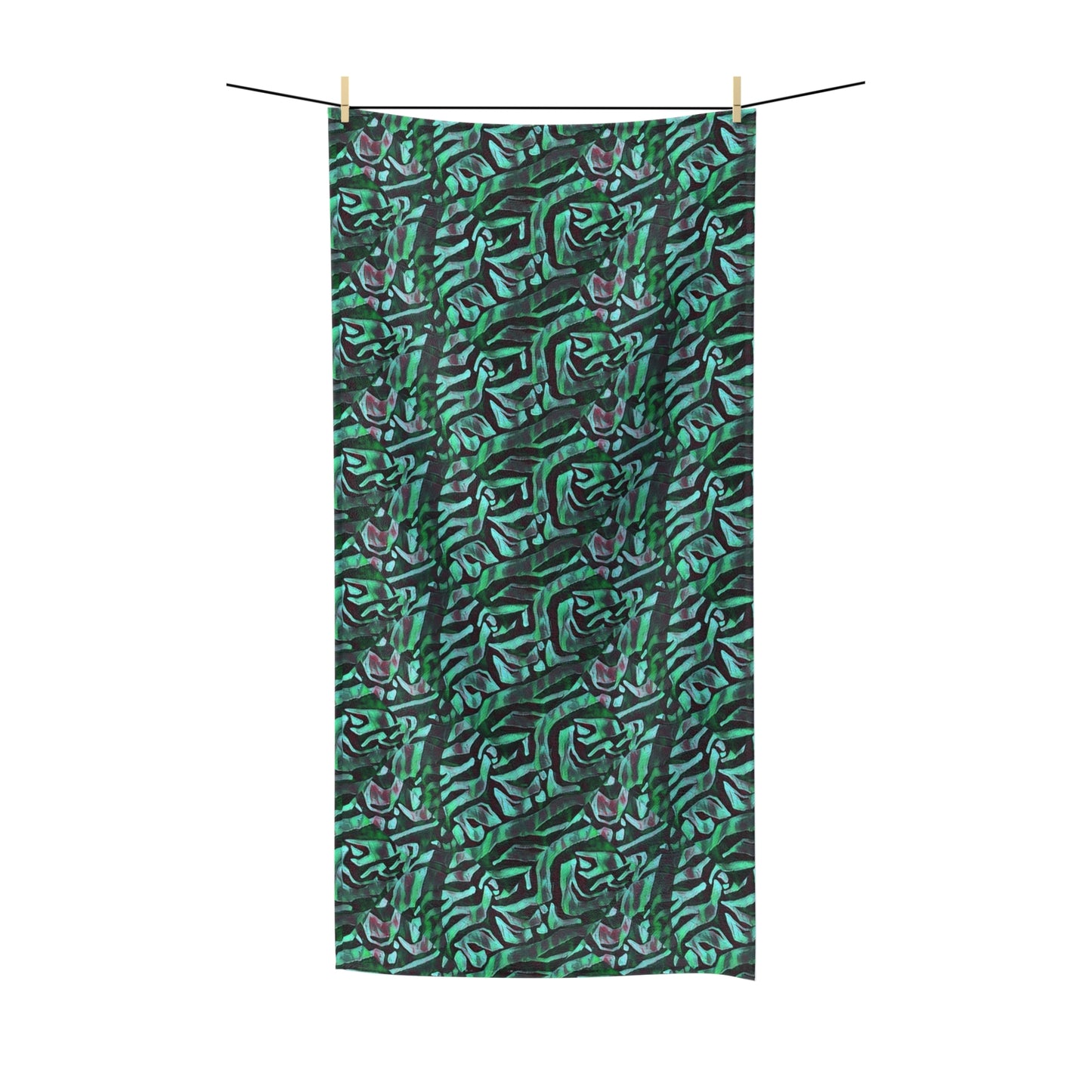 Mint Black Poly Cotton Towel