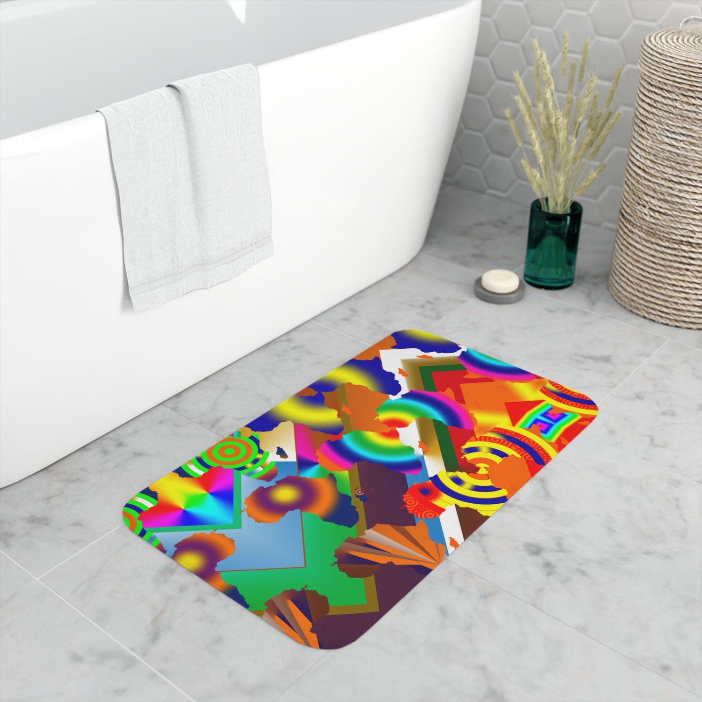 9 Africa's Collage Memory Foam Bath Mat