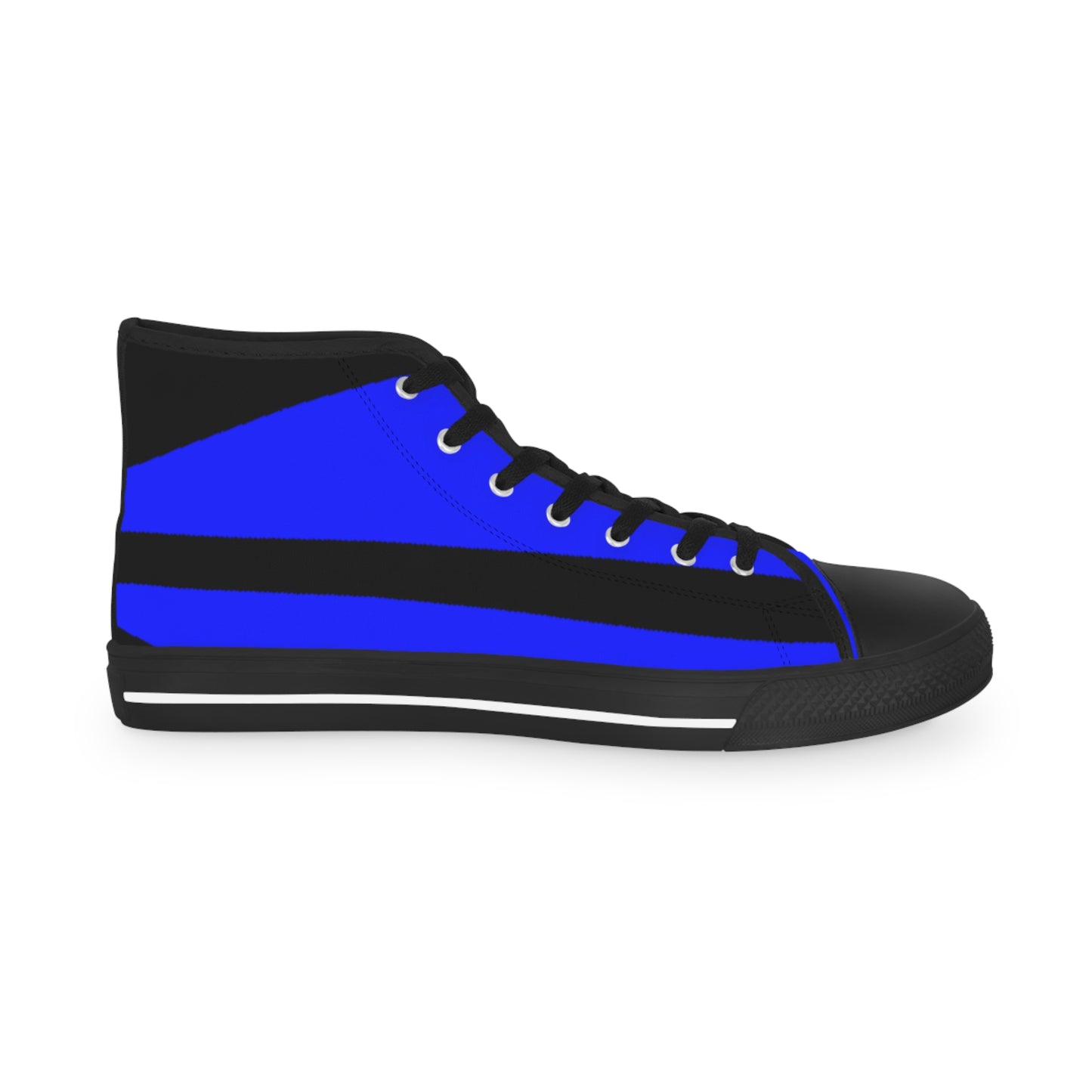 Black on Blue Men's High Top Sneakers