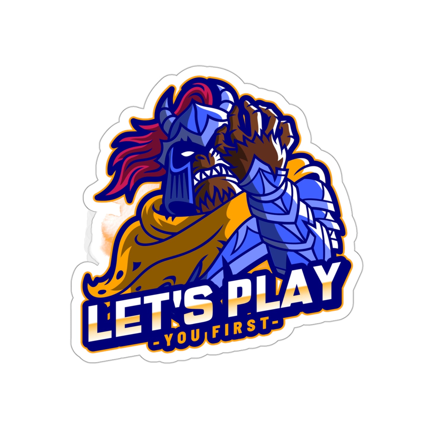 LET'S PLAY-Blue Die-Cut Stickers