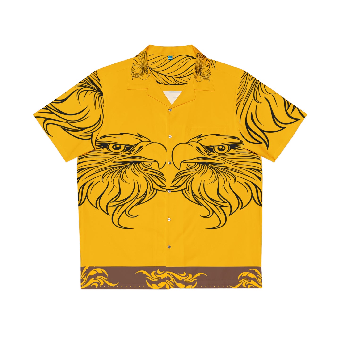 Black African  Eagle on Gold  Men's Hawaiian Shirt