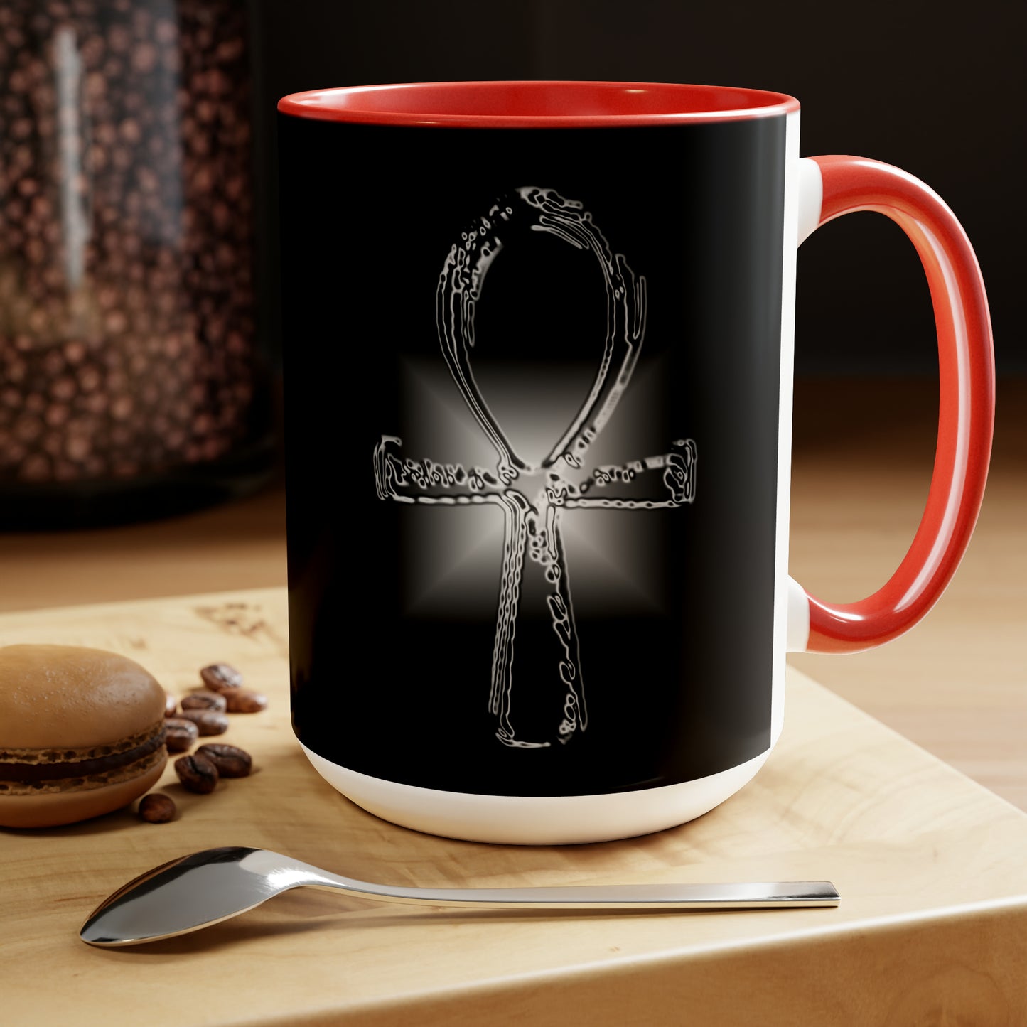 Glass ANKH Two-Tone Coffee Mugs, 15oz