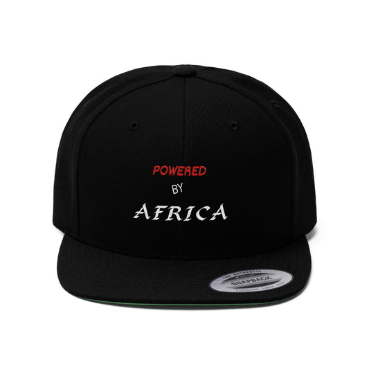 Powered By Africa (EMBROIDERED)  Unisex Flat Bill Hat