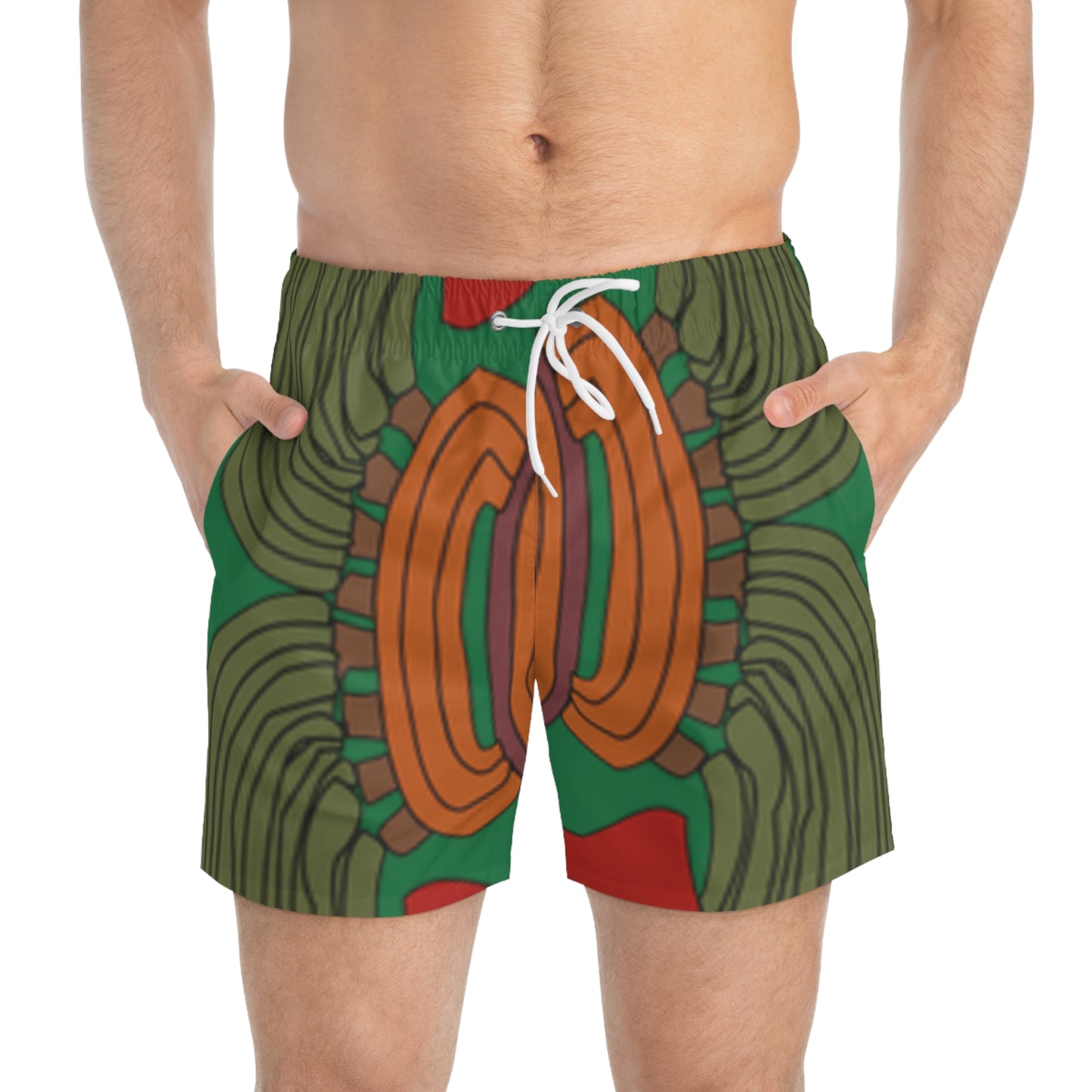 War Drum Swim Trunks (AOP)