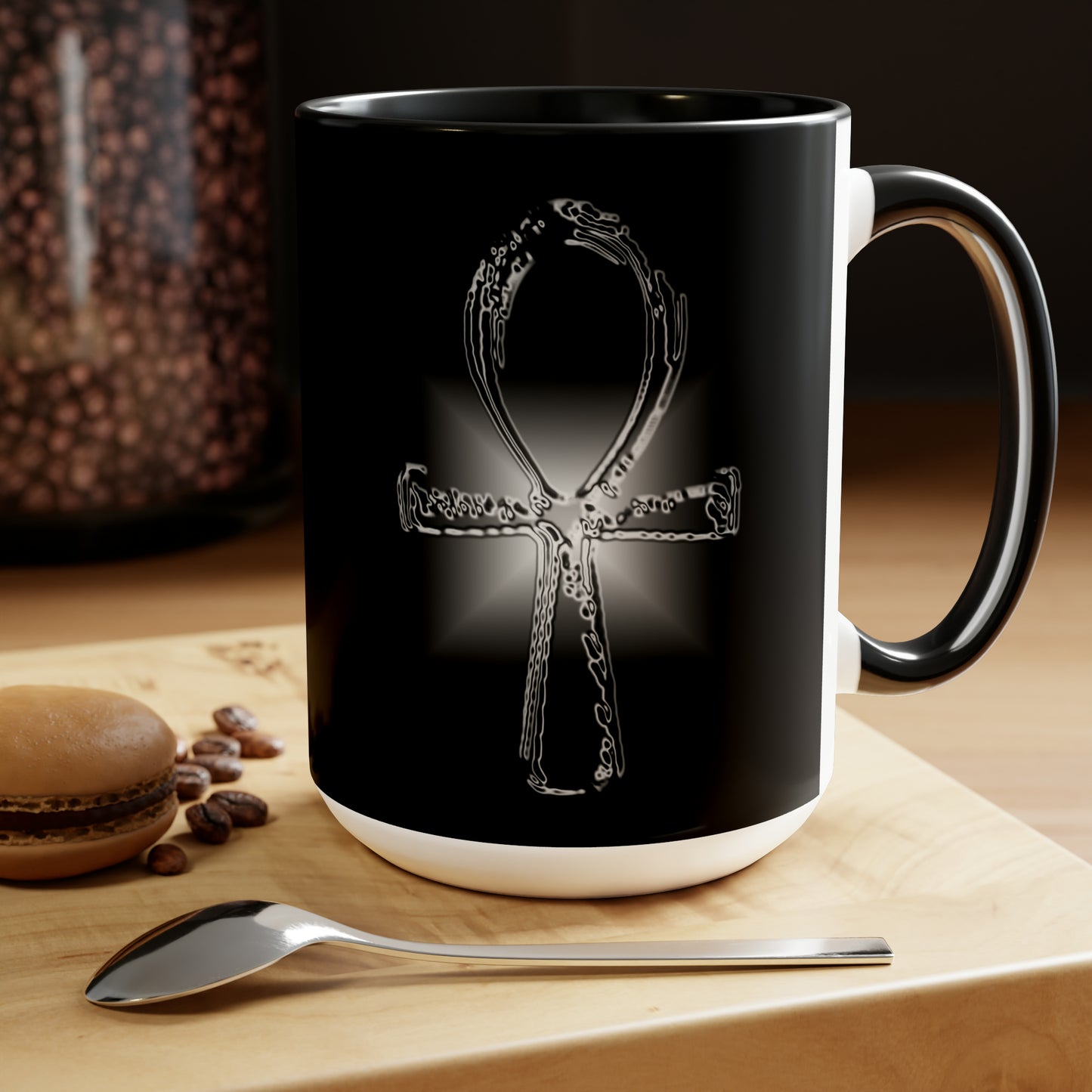 Glass ANKH Two-Tone Coffee Mugs, 15oz