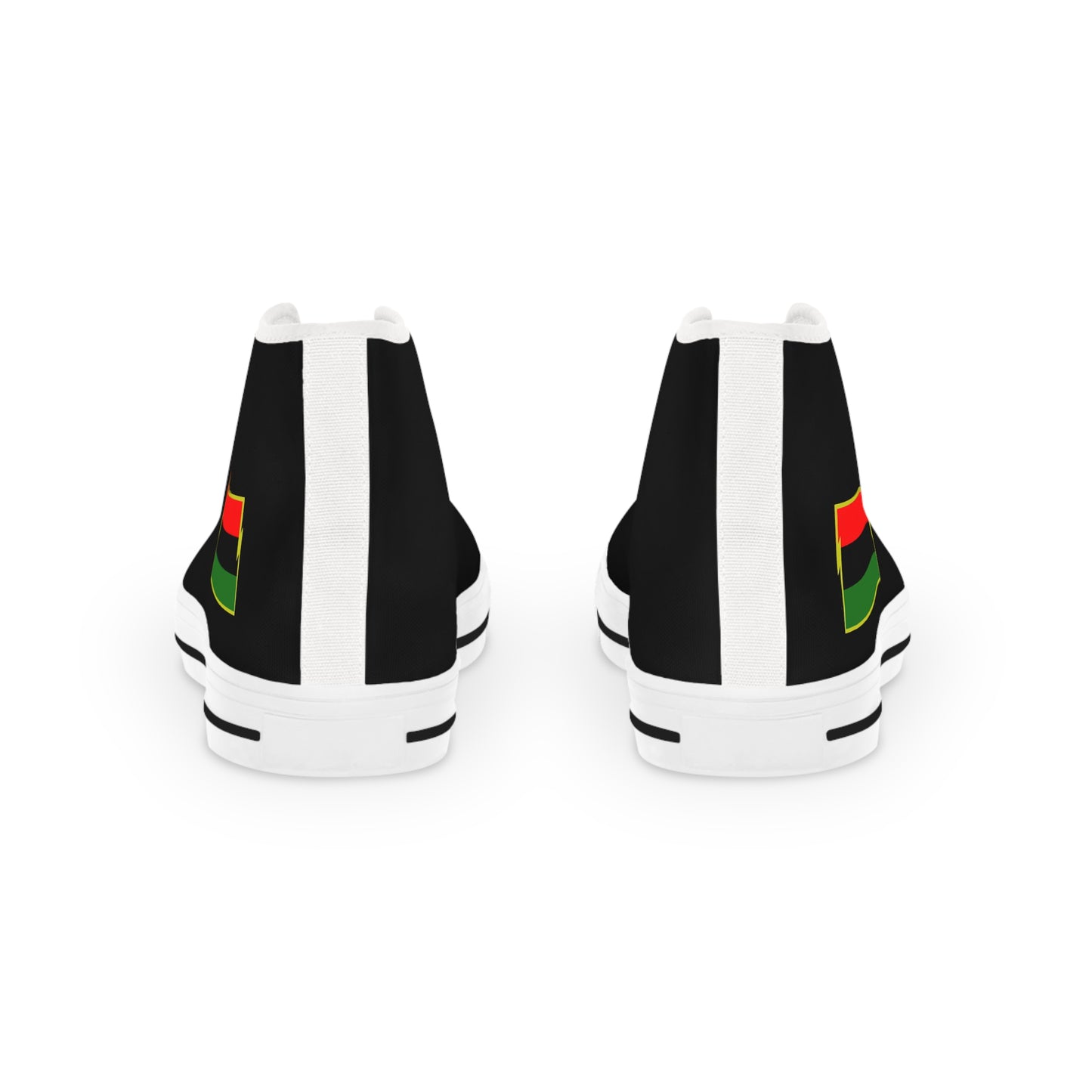 African Diaspora Flag  on Black  Men's High Top Sneakers