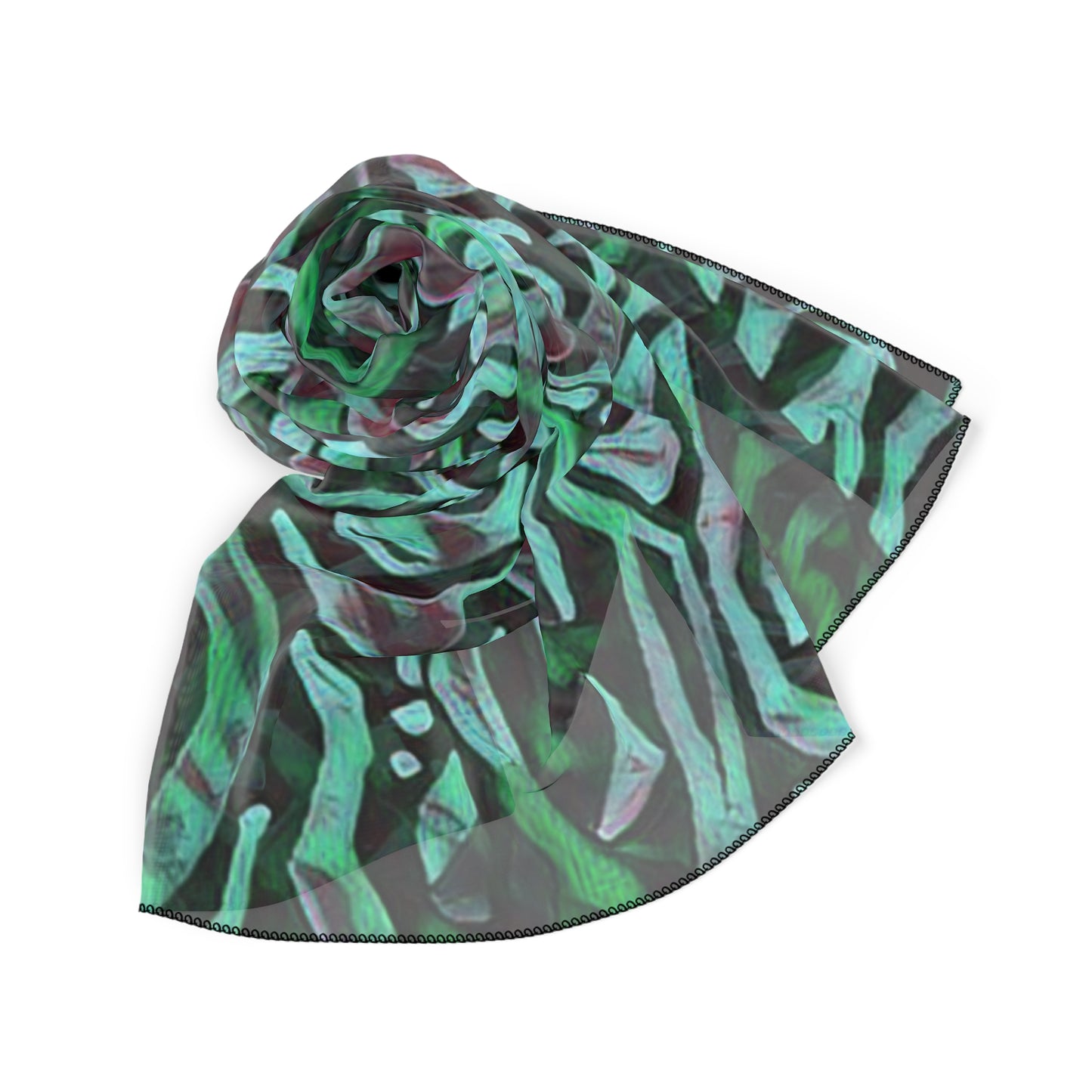 Mint Black Poly Scarf