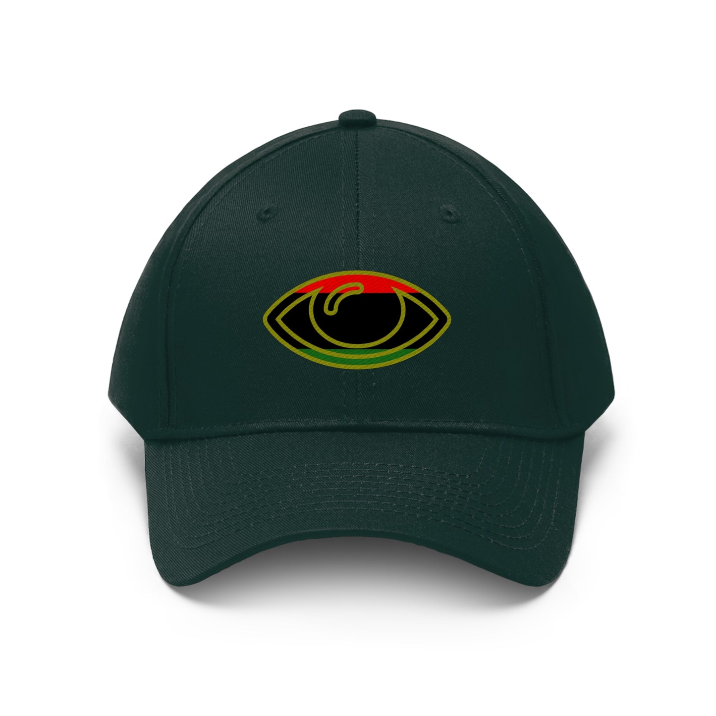 Pan African Flag Eye   (EMBROIDERED )  Unisex Twill Hat