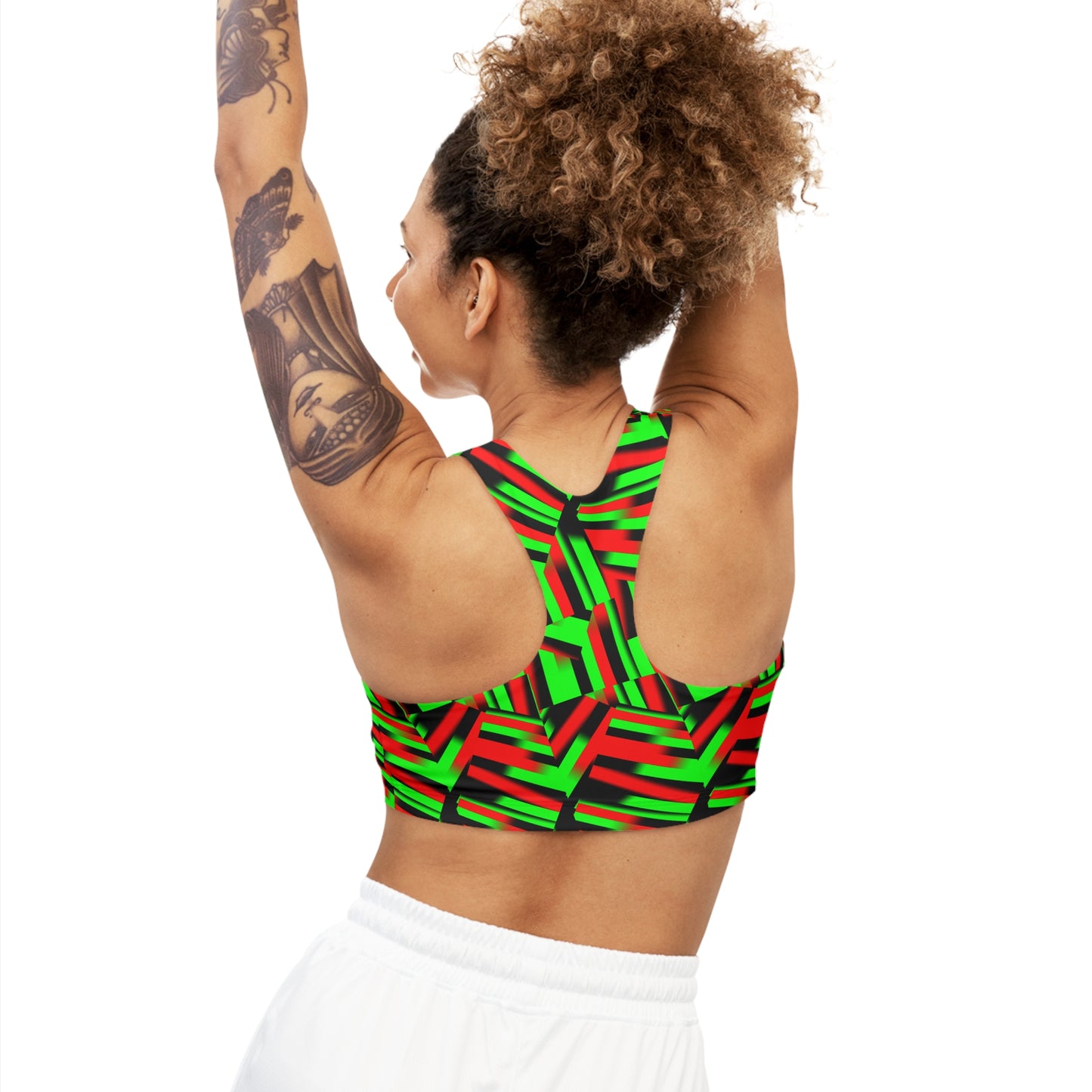 Afro Strips Seamless Sports Bra (AOP)