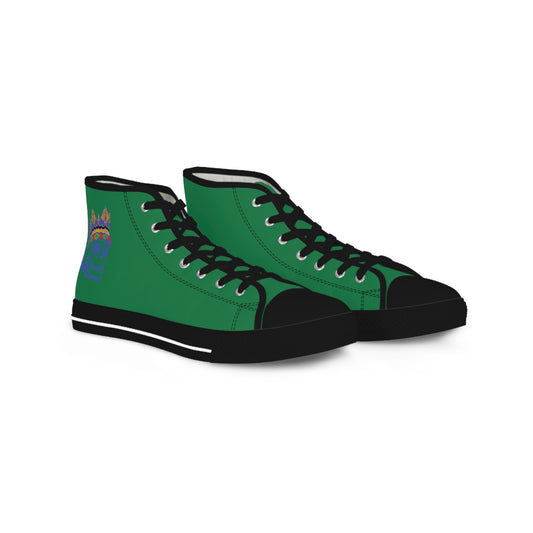 KING  SKULL On Green Men's High Top Sneakers