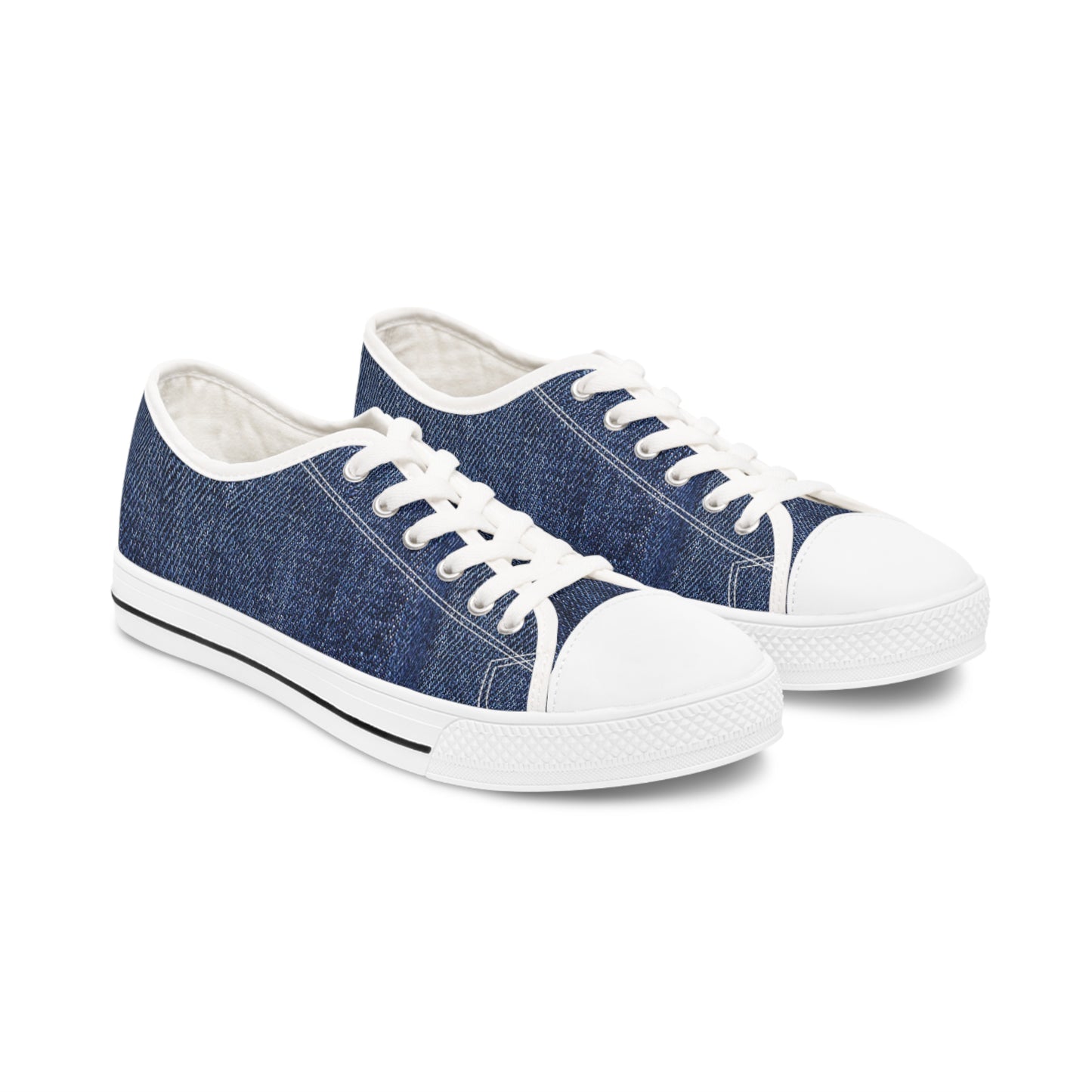 Blue Denim Style Women's Low Top Sneakers