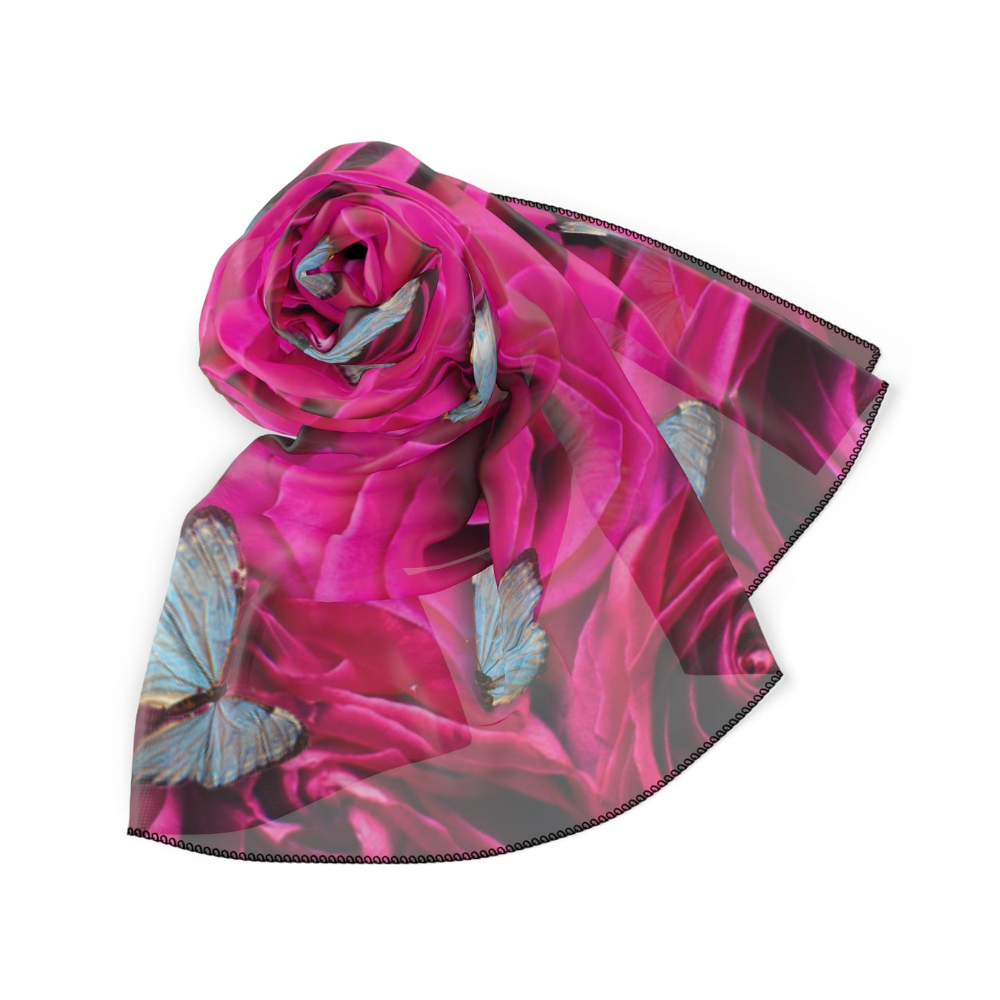 Butterflies on Rose Poly Scarf