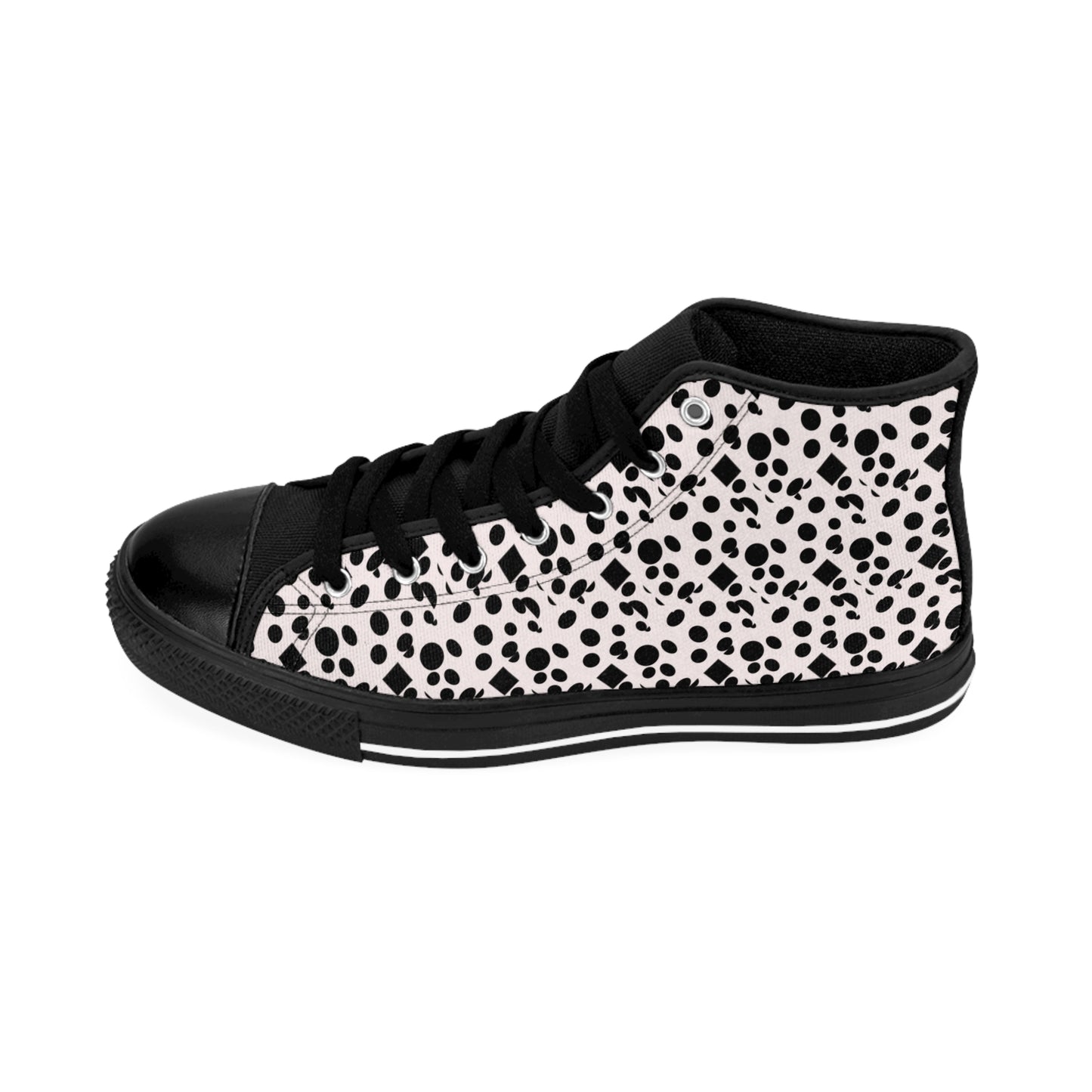 Small Black Dots on white Women's Classic Sneakers