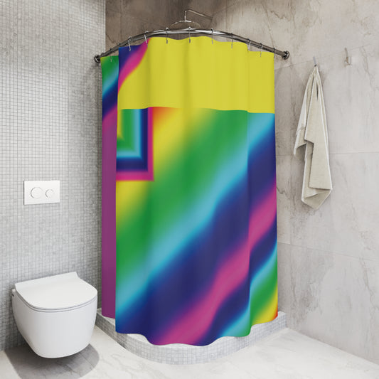 Rainbow Point Polyester Shower Curtain