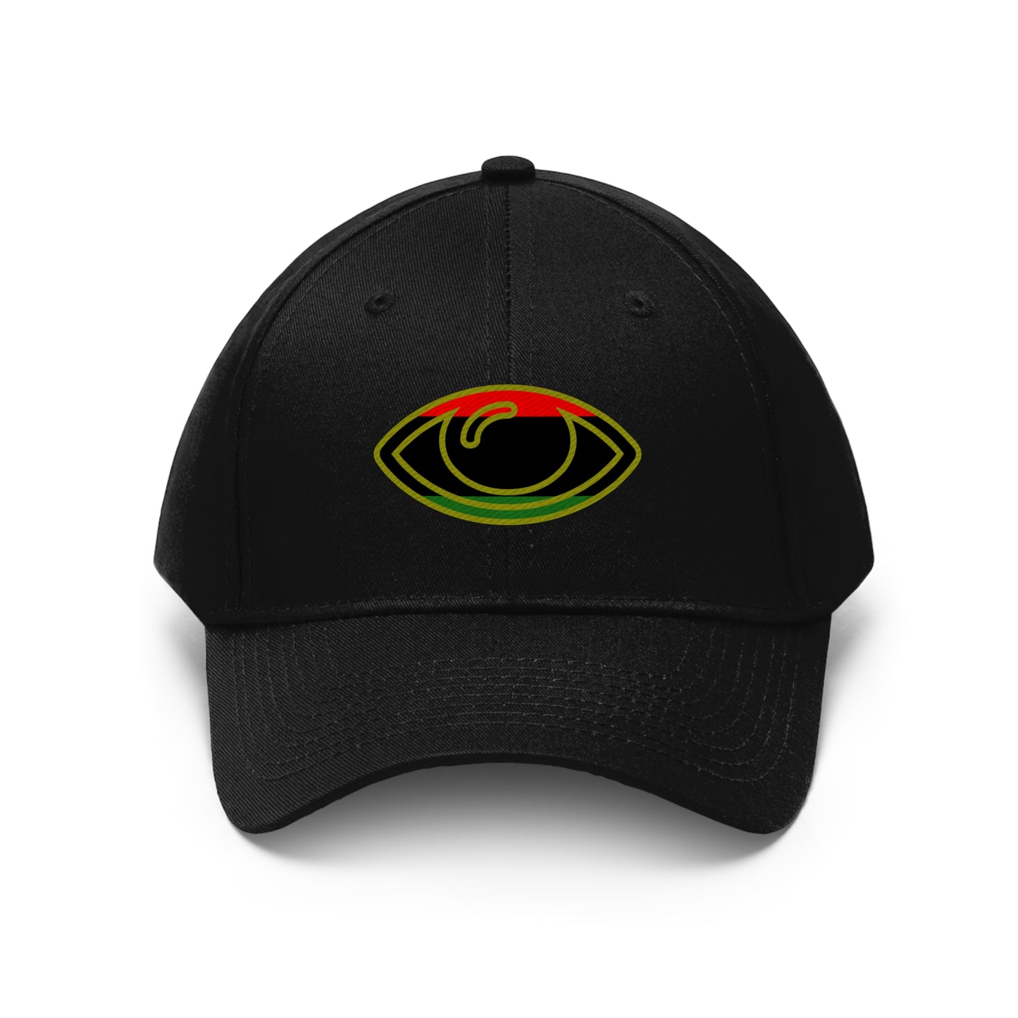 Pan African Flag Eye   (EMBROIDERED )  Unisex Twill Hat