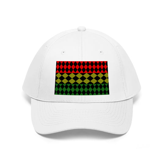 Pan African FLAG (EMBROIDERED ) ( Optical)  Unisex Twill Hat