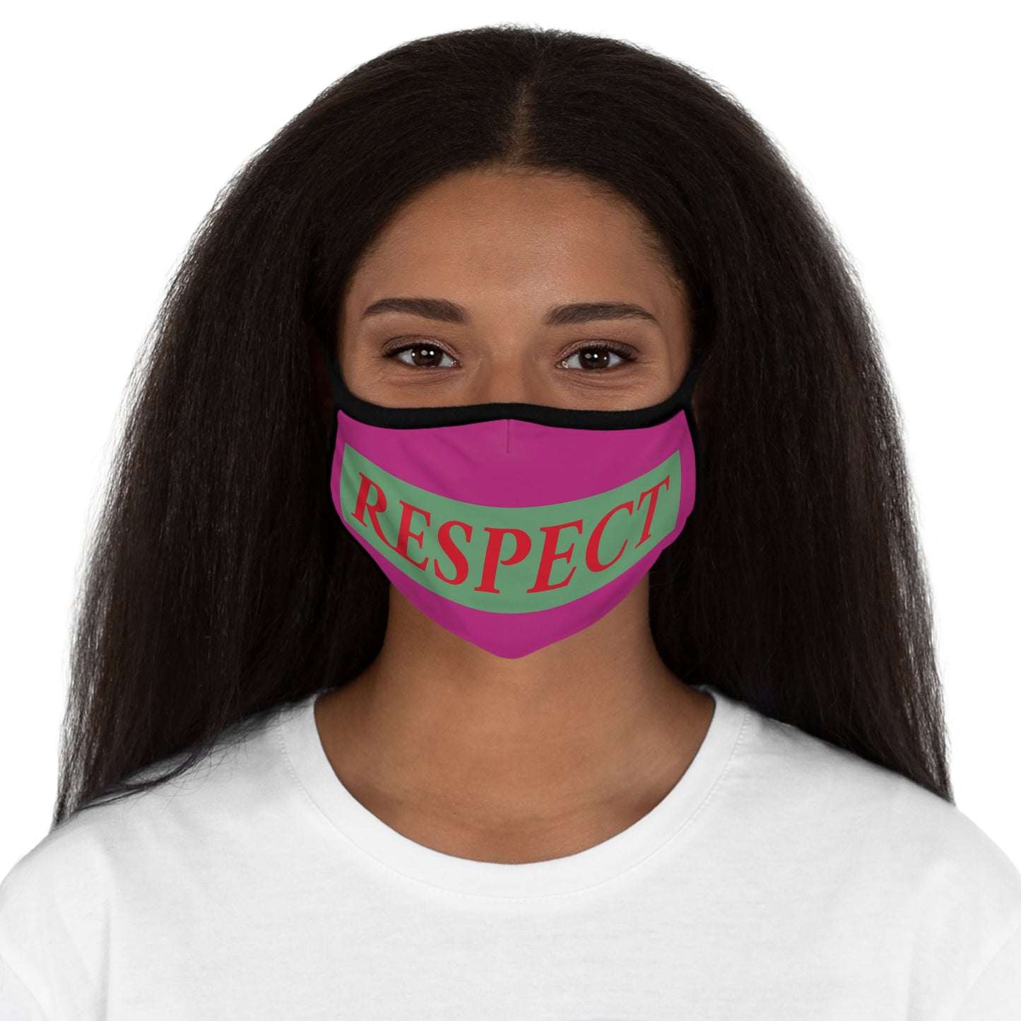 Respect On Violet Fitted Polyester Face Mask