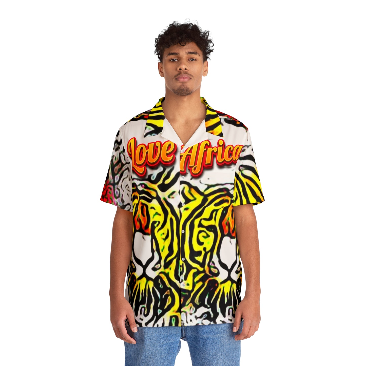 Tiger I love Africa  Men's Hawaiian Shirt