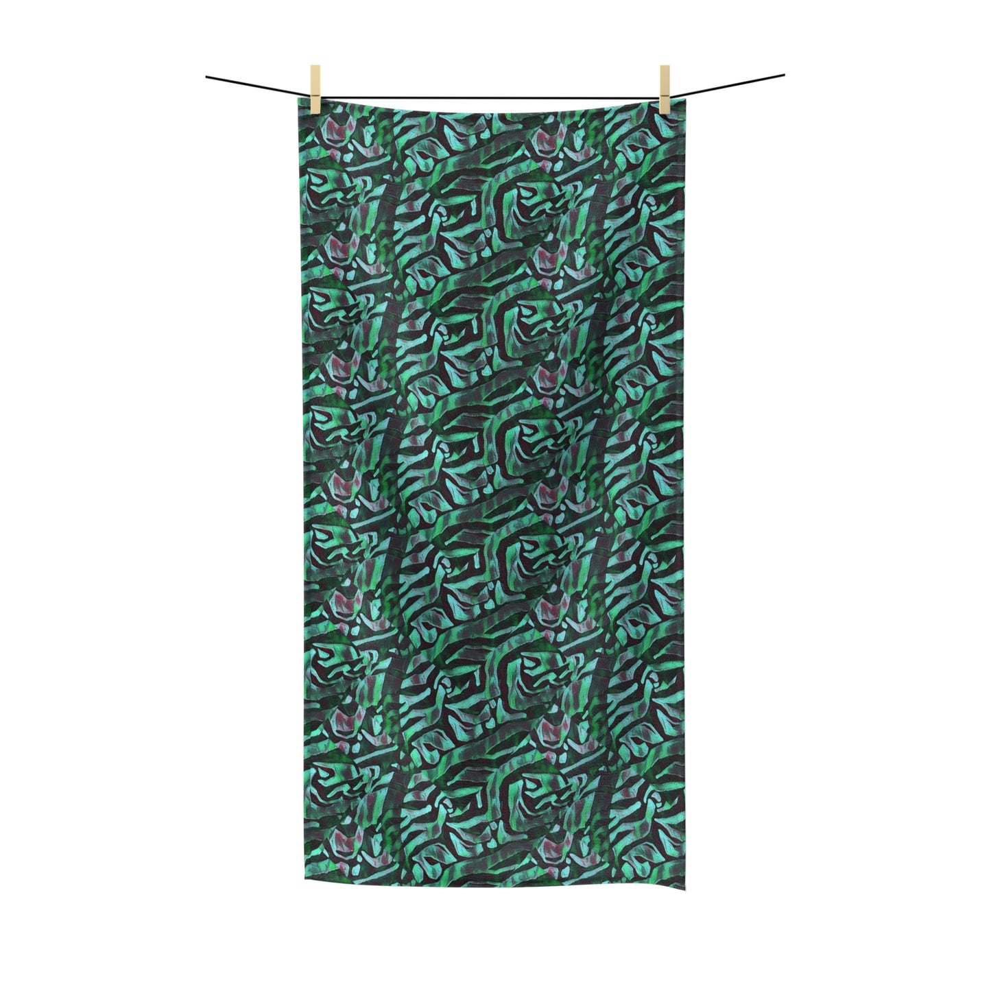 Mint Black Poly Cotton Towel