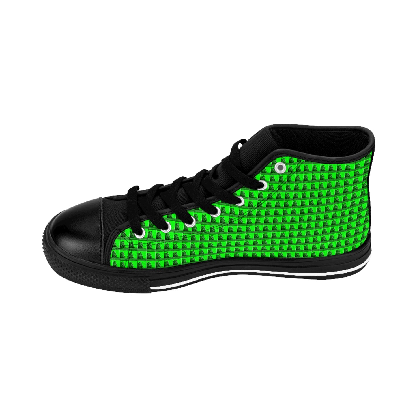 Black Chrome On Green Strain Women's Classic Sneakers