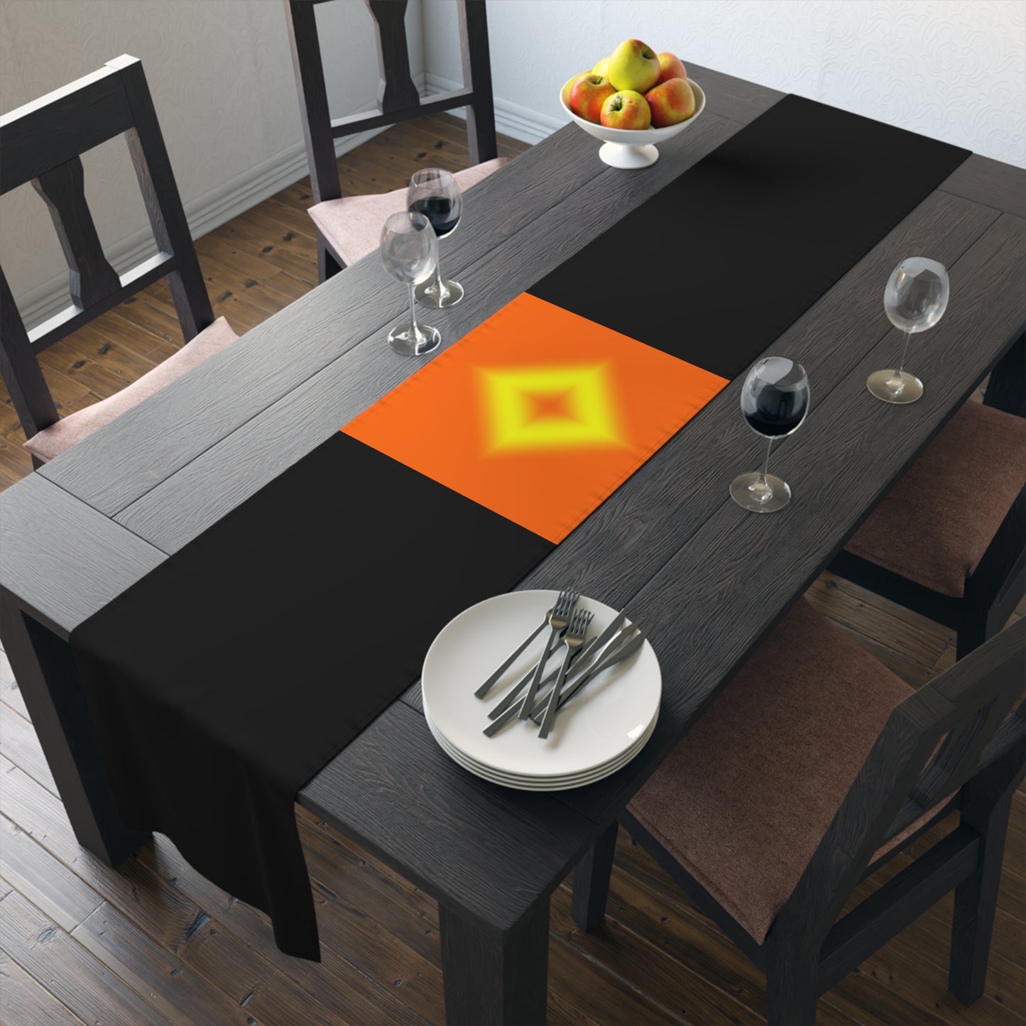 The Bishop [Black]  Table Runner (Cotton, Poly)