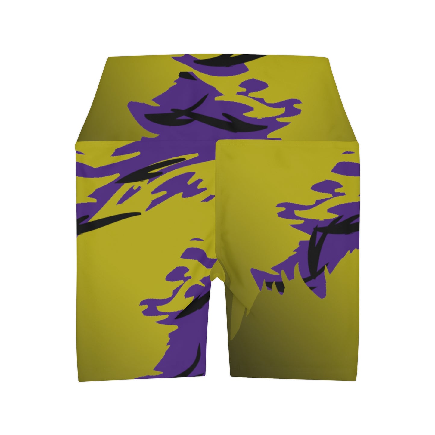 Golden Black  Raptor High Waisted Yoga Shorts (AOP)