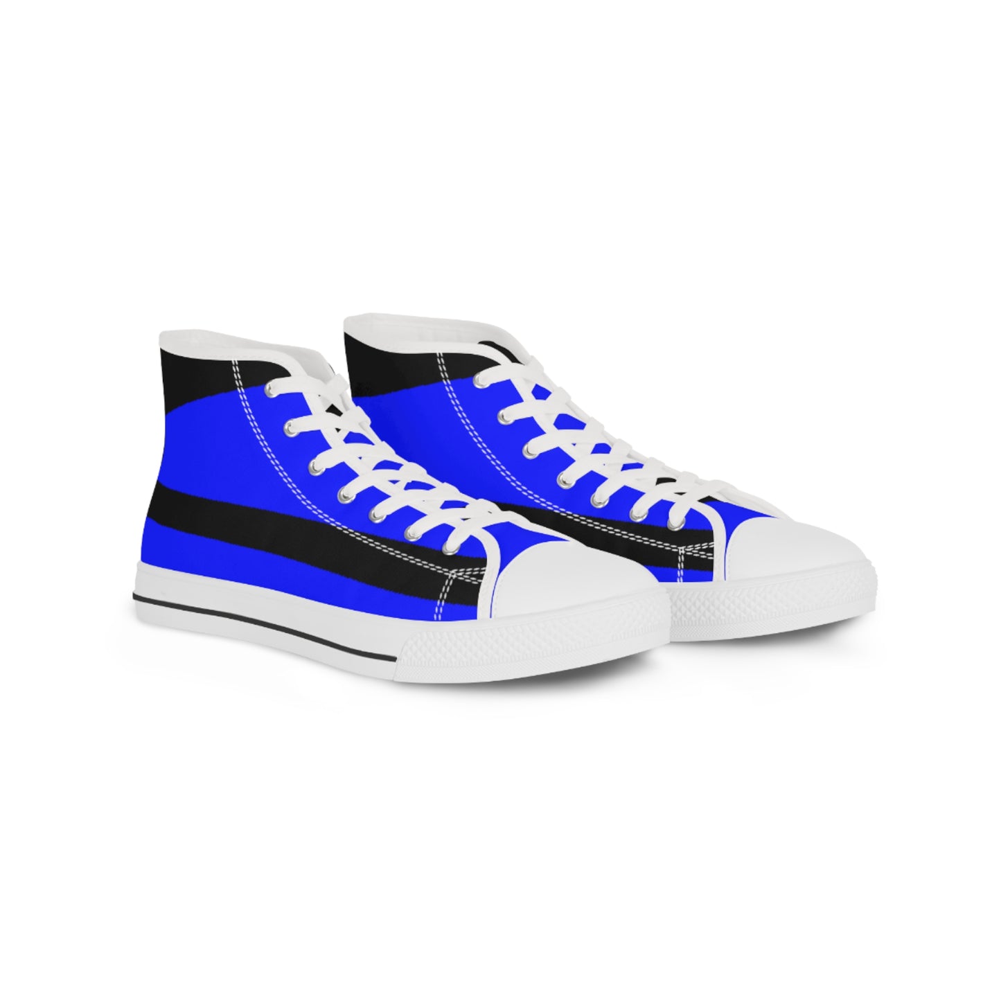 Black on Blue Men's High Top Sneakers