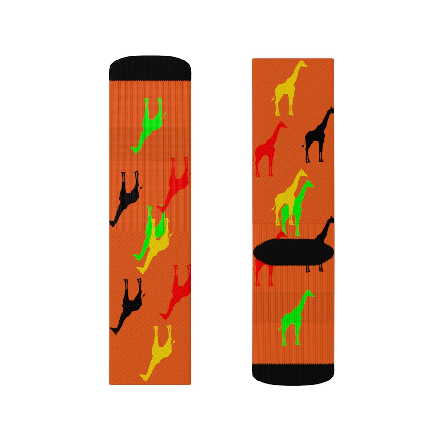 (Orange) Afro Giraffe Tubed Socks