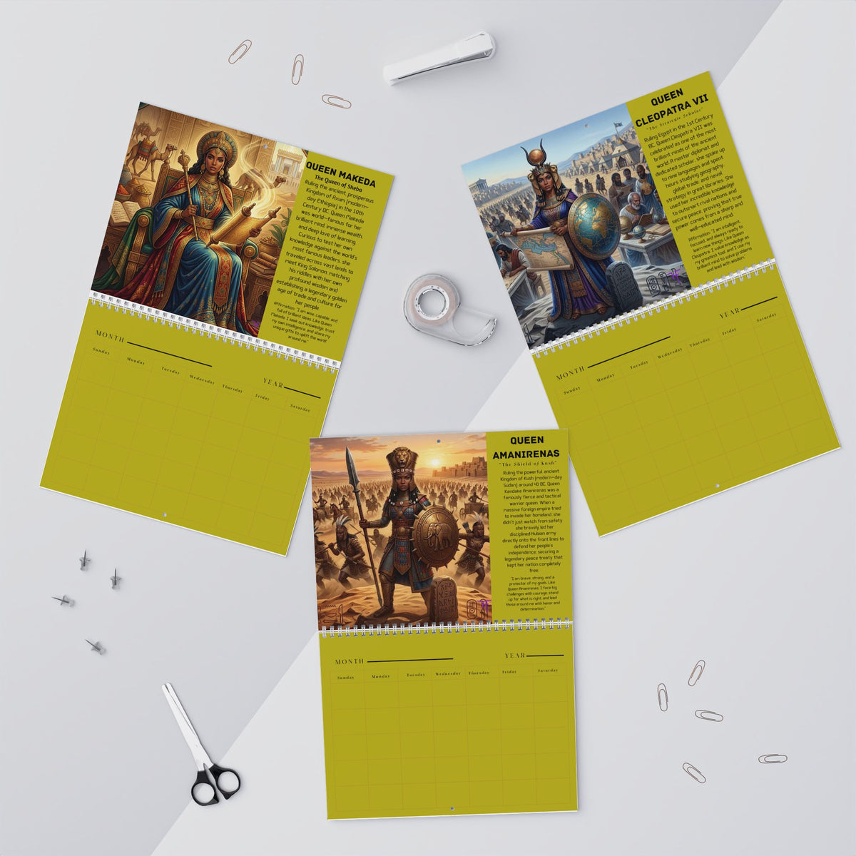 African Queens Wall Calendar — Undated Black Children's History & Culture Calendar