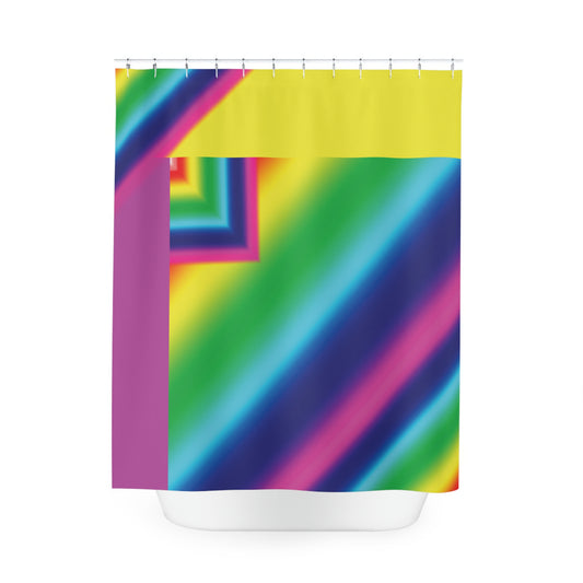 Rainbow Point Polyester Shower Curtain