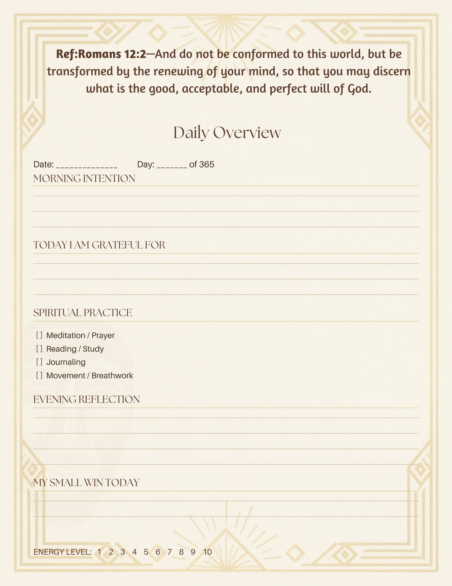 My Spiritual Journal (Undated) (KJV)(PDF)