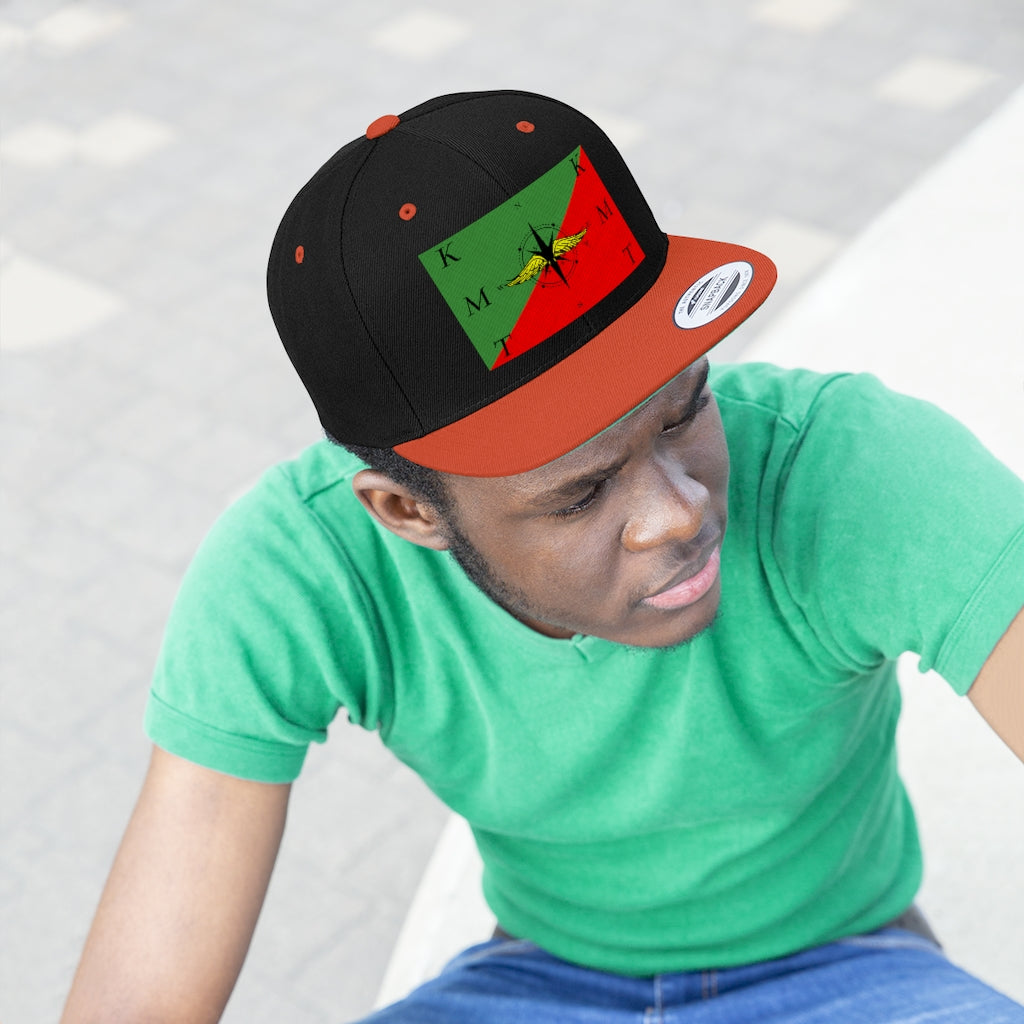 Compass With Green N Red Bill Hat