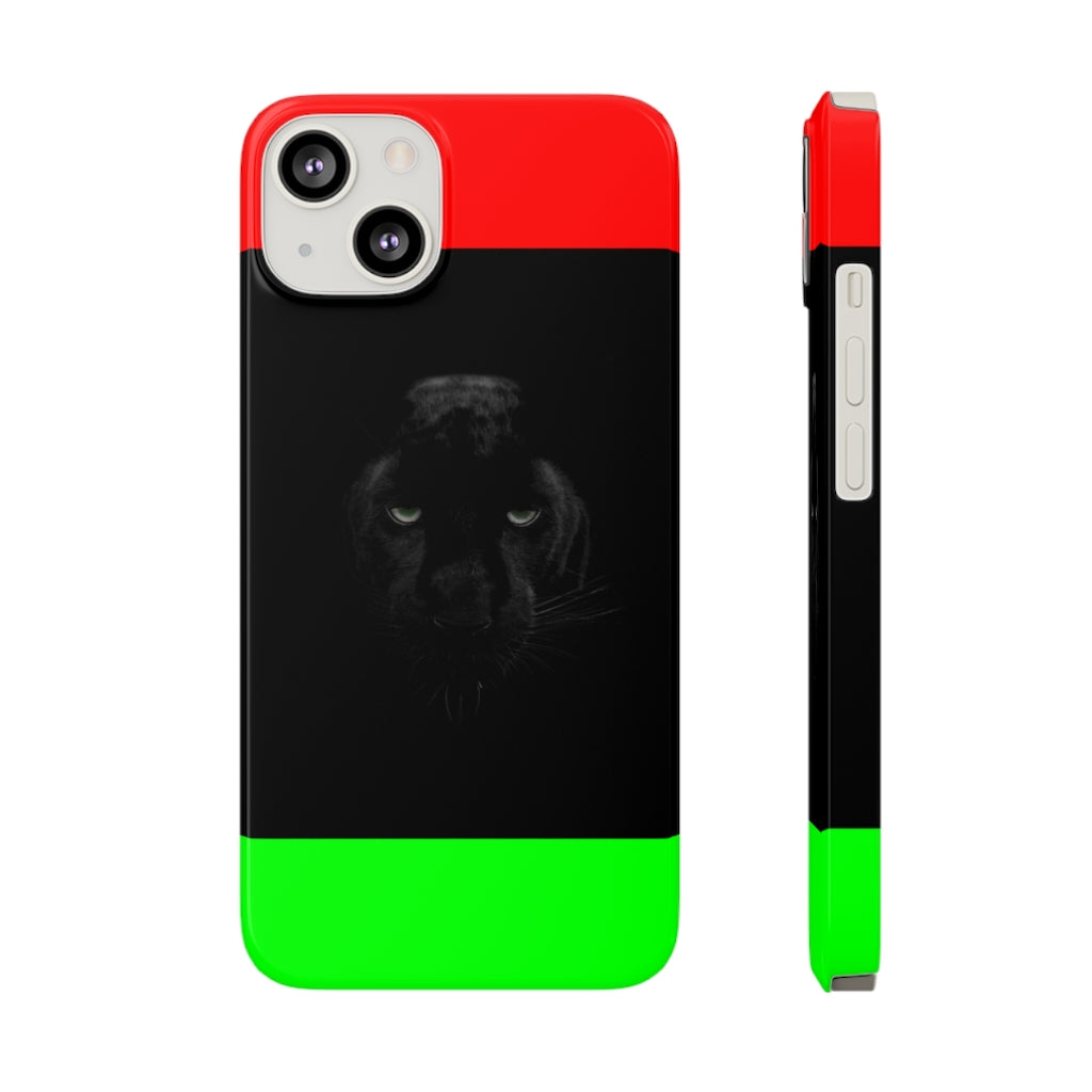 African Flag w Panther Slim Phone Cases, Case-Mate