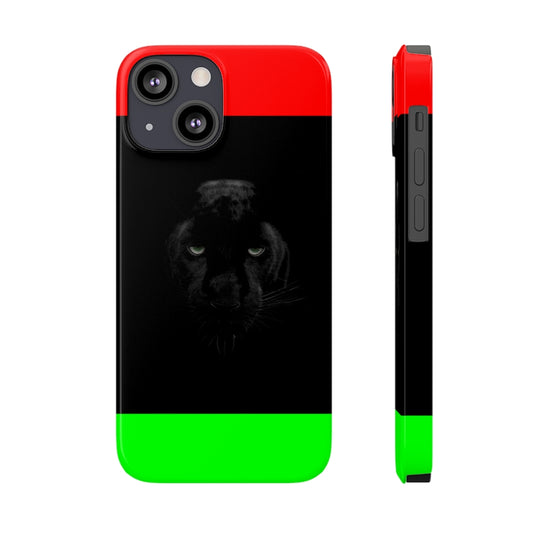 African Flag w Panther Slim Phone Cases, Case-Mate