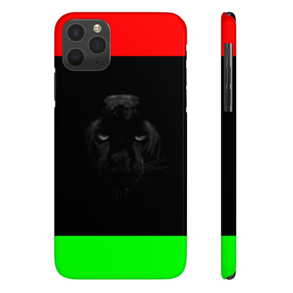 African Flag w Panther Slim Phone Cases, Case-Mate